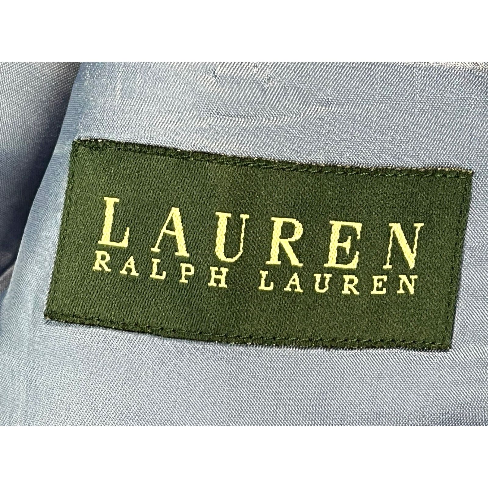 Ralph Lauren VINTAGE Ralph Lauren LRL Blue Windowpane Blazer Jacket Mens 44 Two-Button 32" Jacket 44 Blue Mens Blazer - Classic Modern Fit Size 44R - 6 Thumbnail