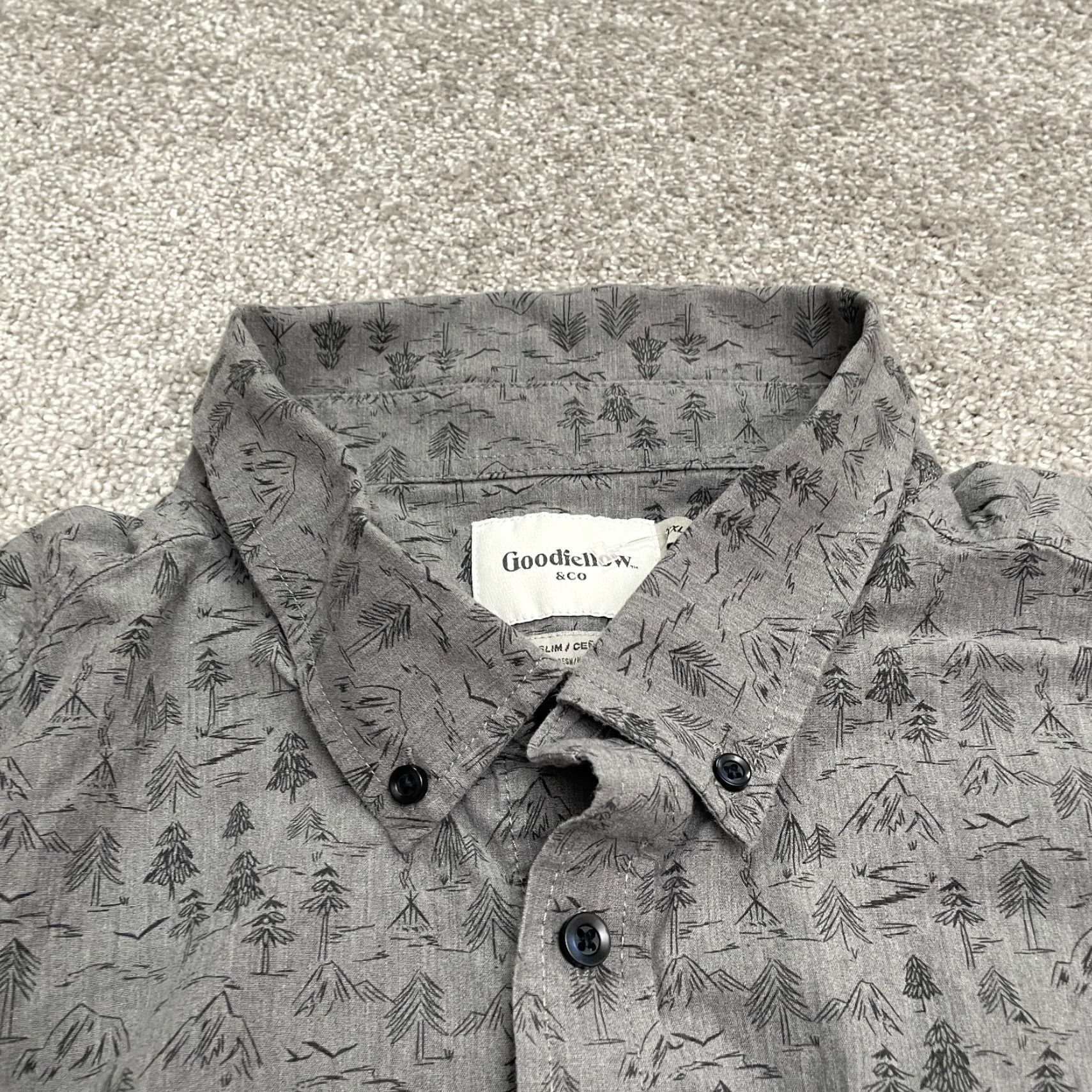 Vintage Goodfellow Northrop Slim Fit Shirt Mens 2XL Gray Patterned Long Sleeve Casual Shirt Size US XXL / EU 58 / 5 - 3 Thumbnail