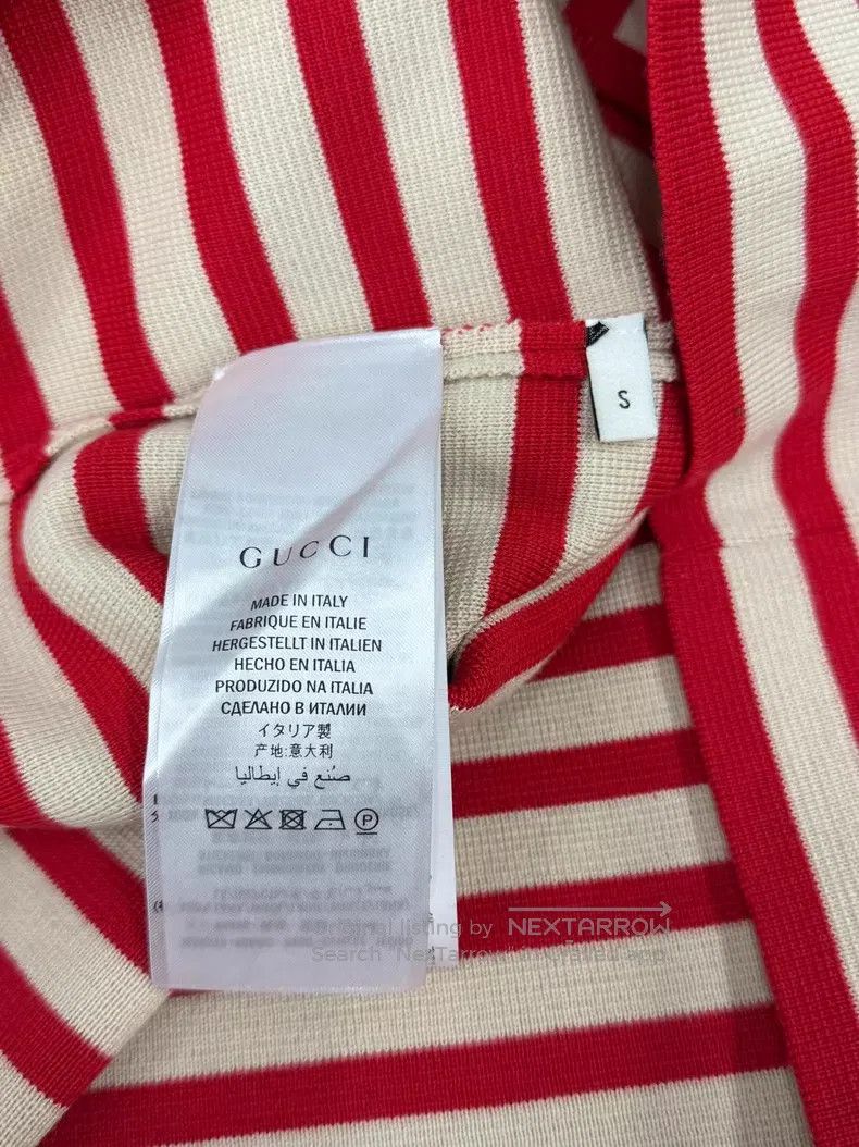Gucci Gucci Red and white striped gold buckle cardigan coat Size S / US 4 / IT 40 - 5 Thumbnail