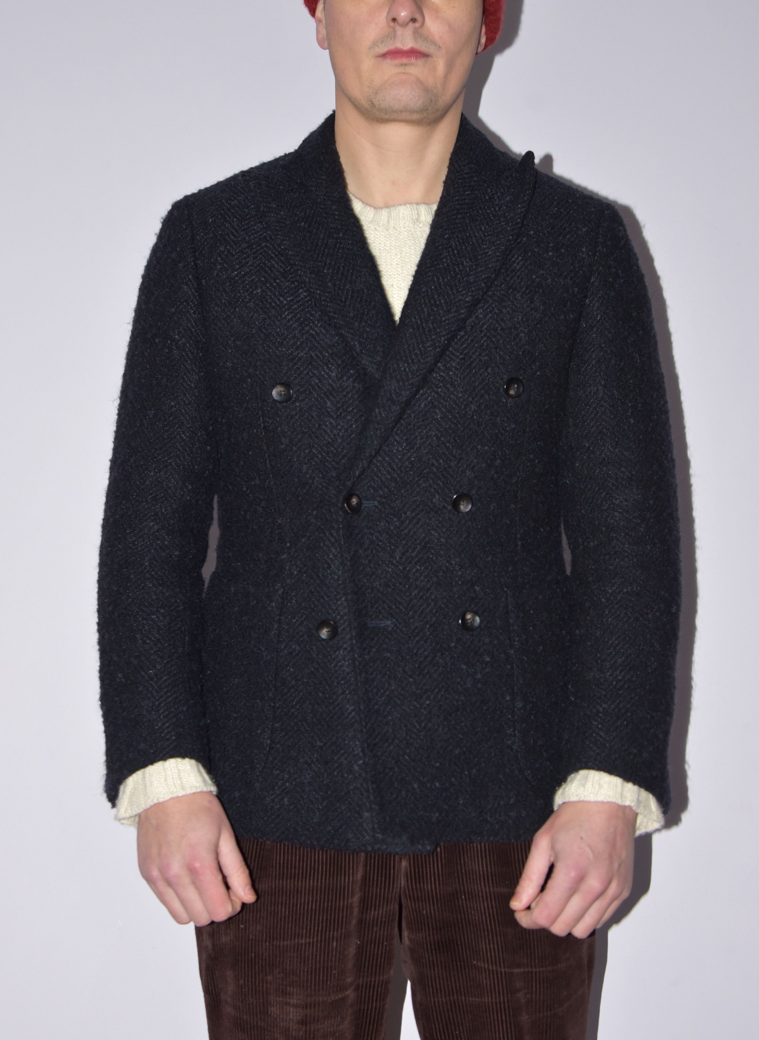 Suitsupply Suitsupply Navy Double Breasted Bouclé Jacket 40R Size 40R - 1 Thumbnail