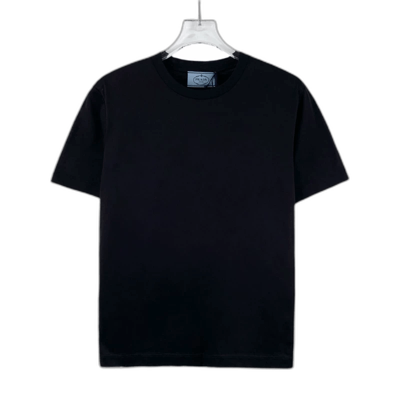 Prada Black Cotton Round Neck Short Sleeve T-shirt | Grailed