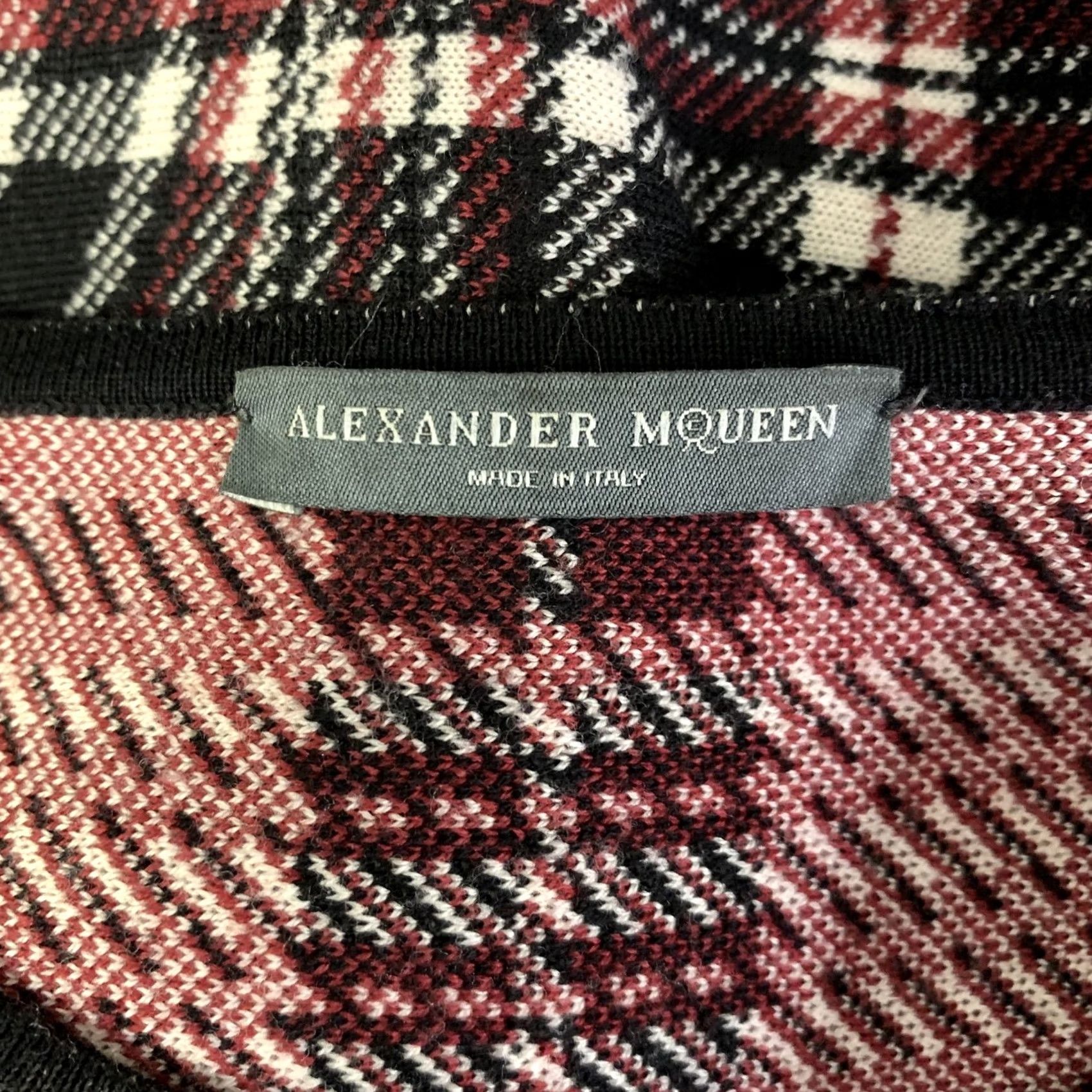 Alexander McQueen ALEXANDER MCQUEEN Dress Black Red Plaid Wool 3/4 Sleeves Knee-Length S Womens Size S / US 4 / IT 40 - 5 Thumbnail