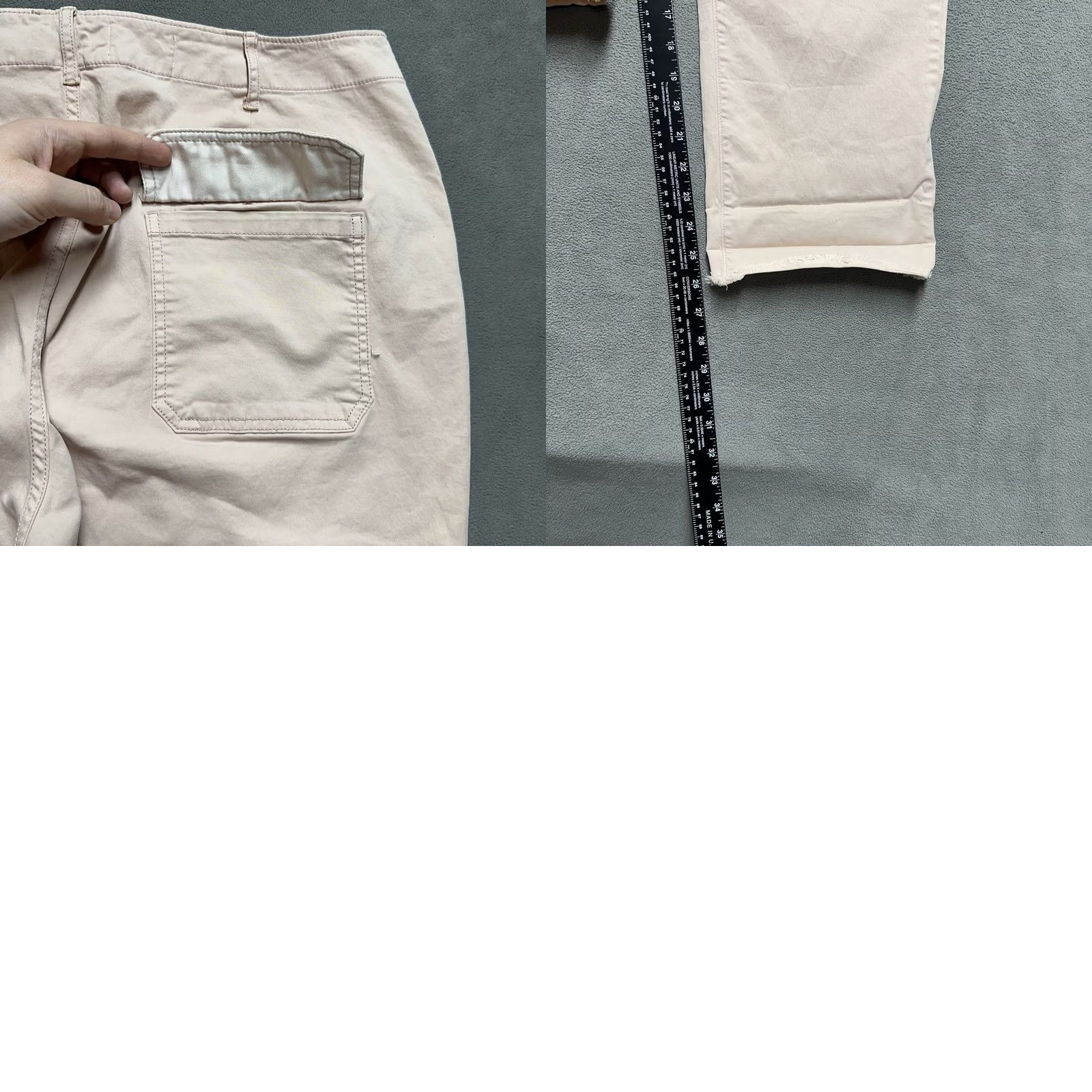 Vintage Pilcro Pants Womens 33 Light Pink Utility Pocket Cuffed Cropped Size 24" / US 00 / IT 34 - 10 Thumbnail