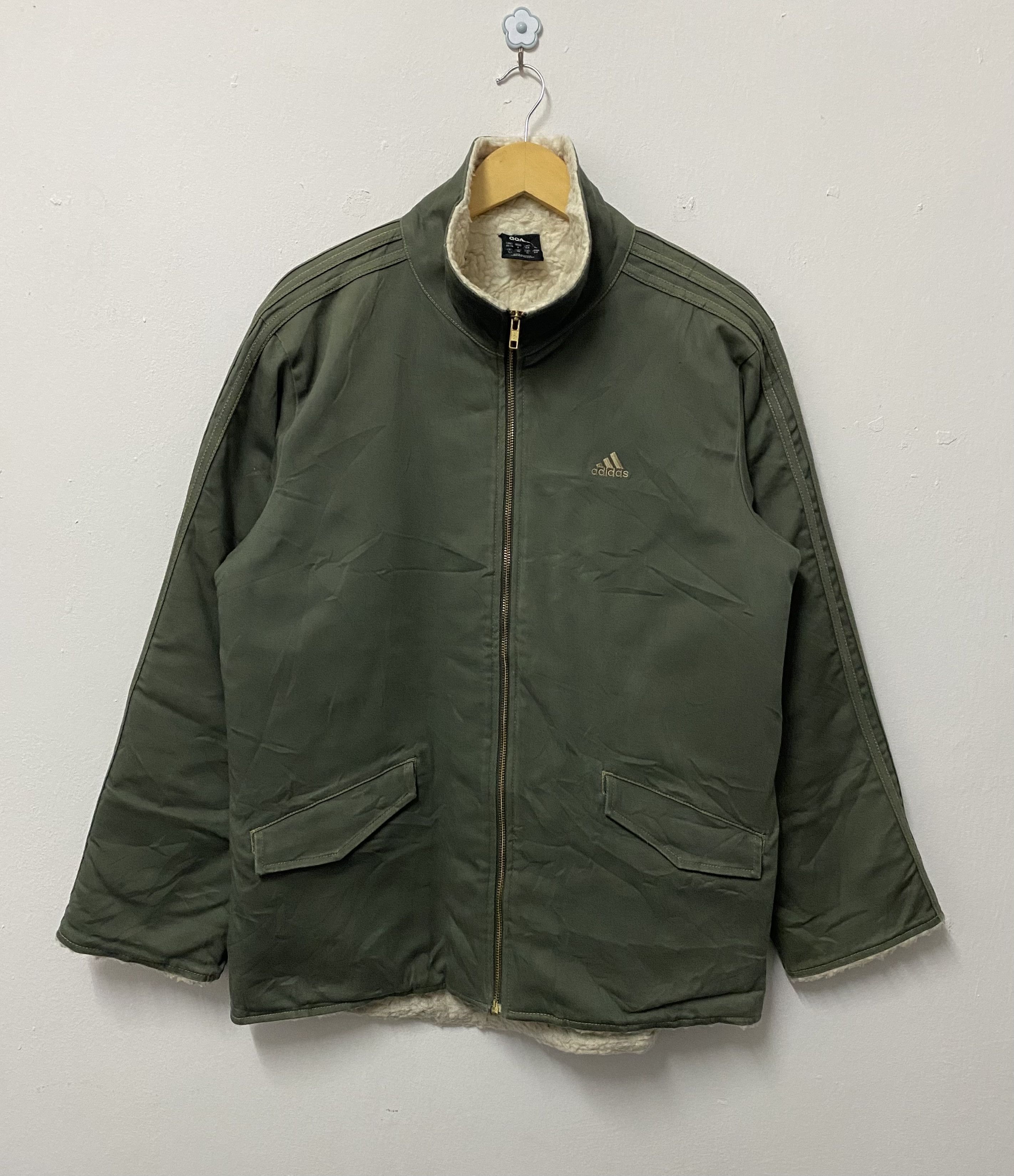 Adidas Vintage Y2K Adidas Workwear Sherpa Jacket Size US S / EU 44-46 / 1 - 1 Thumbnail