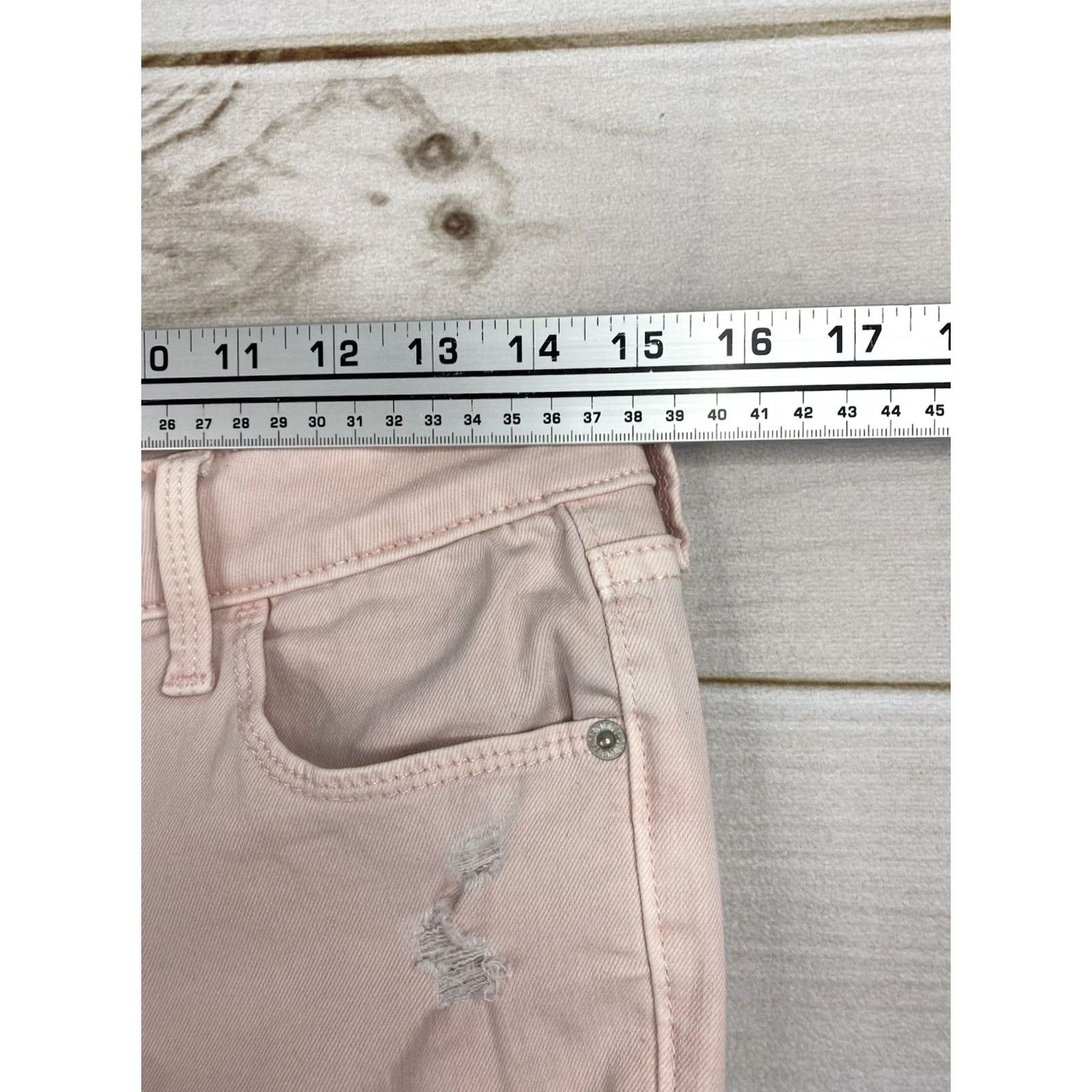 Old Navy Old Navy Womens Jeans 10 Rockstar Skinny Jeans Pink Mid-Rise Stretch Distressed Shirt? Size 32" / US 10 / IT 46 - 7 Thumbnail