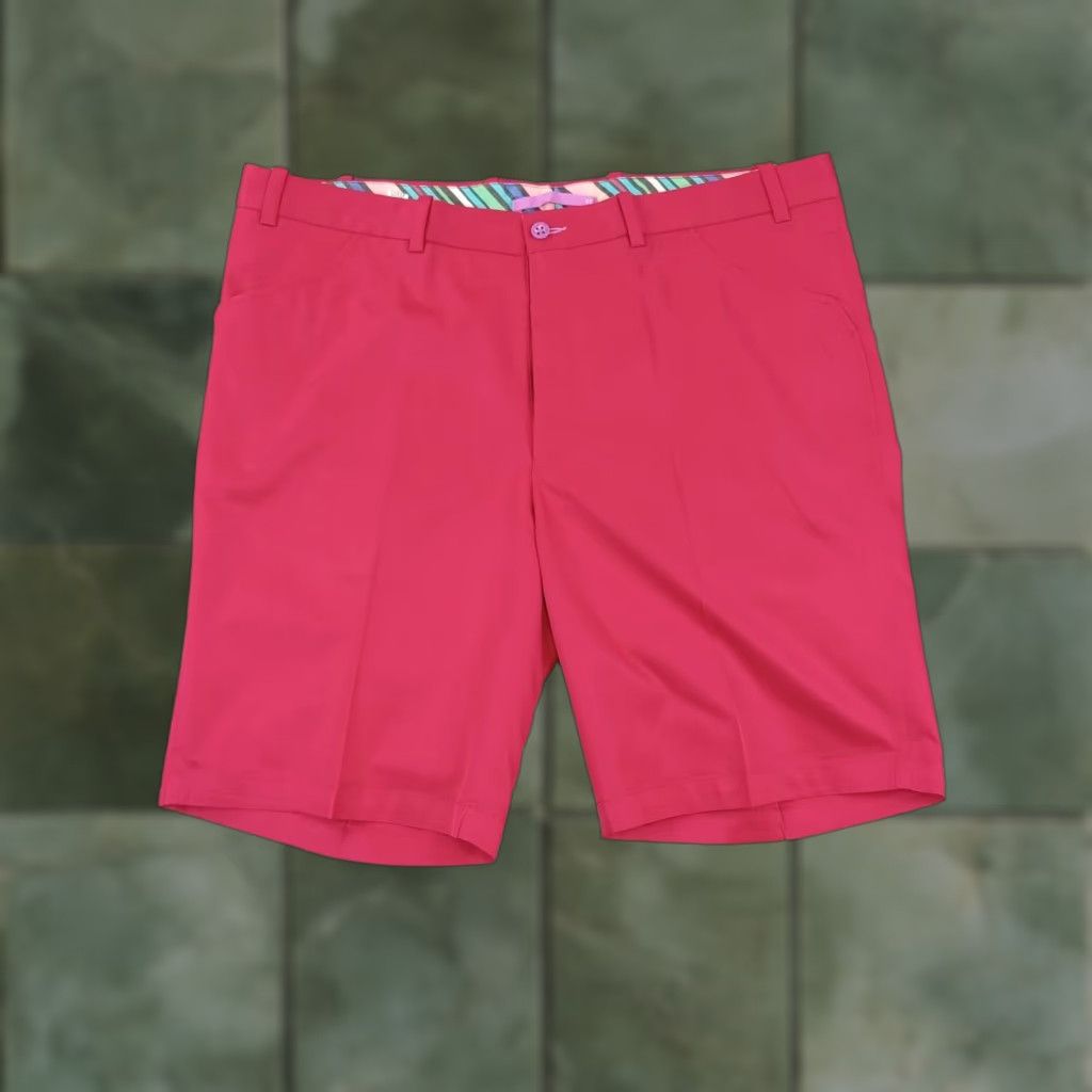 Vintage Artisto Eighteen Mens Red Flat Front Chino Shorts Size 40 Regular Inseam 9 Pockets Summer Size US 40 / EU 56 - 1 Thumbnail