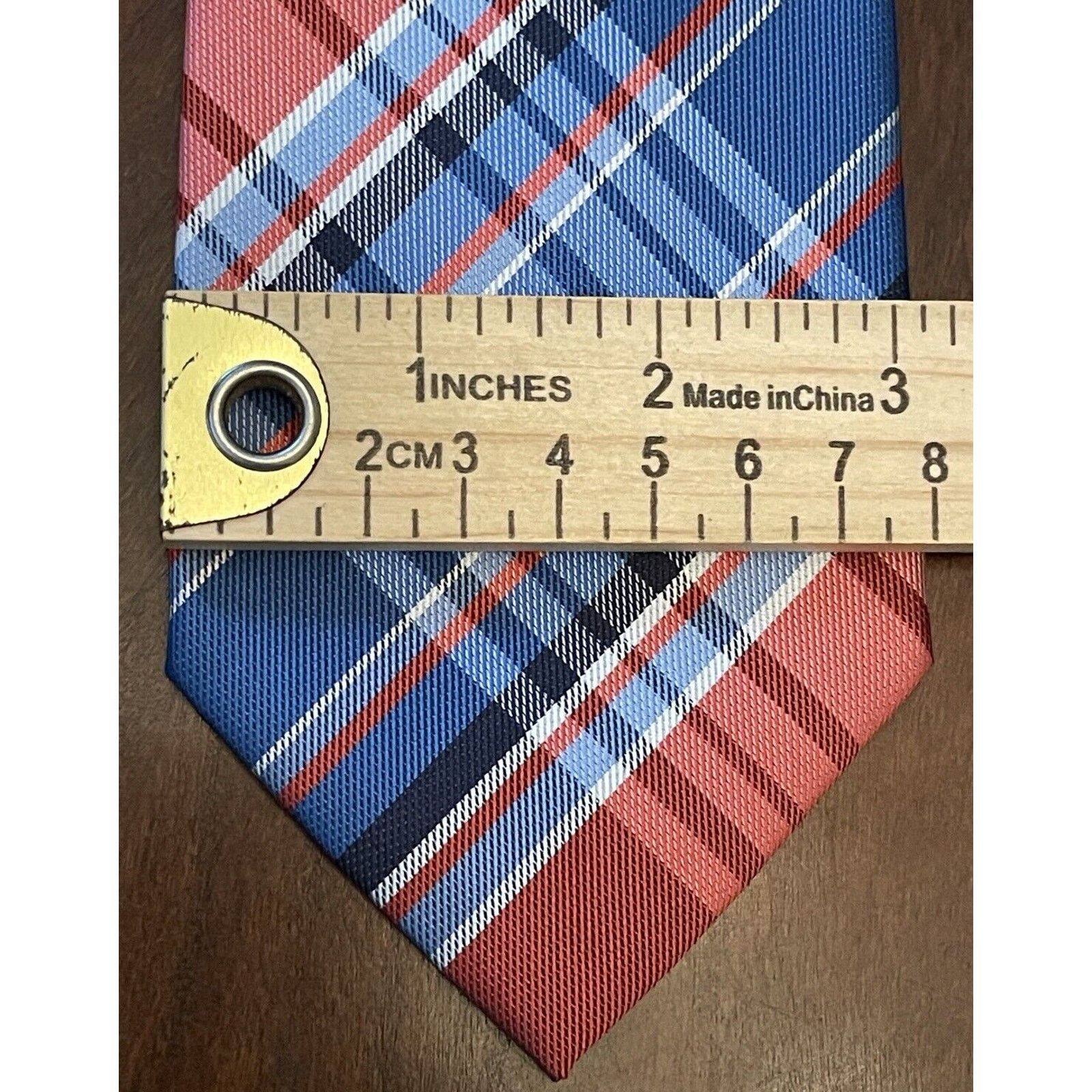 Jones New York Jones New York Red Blue 100% Polyester Tie Made In China Size ONE SIZE - 4 Thumbnail