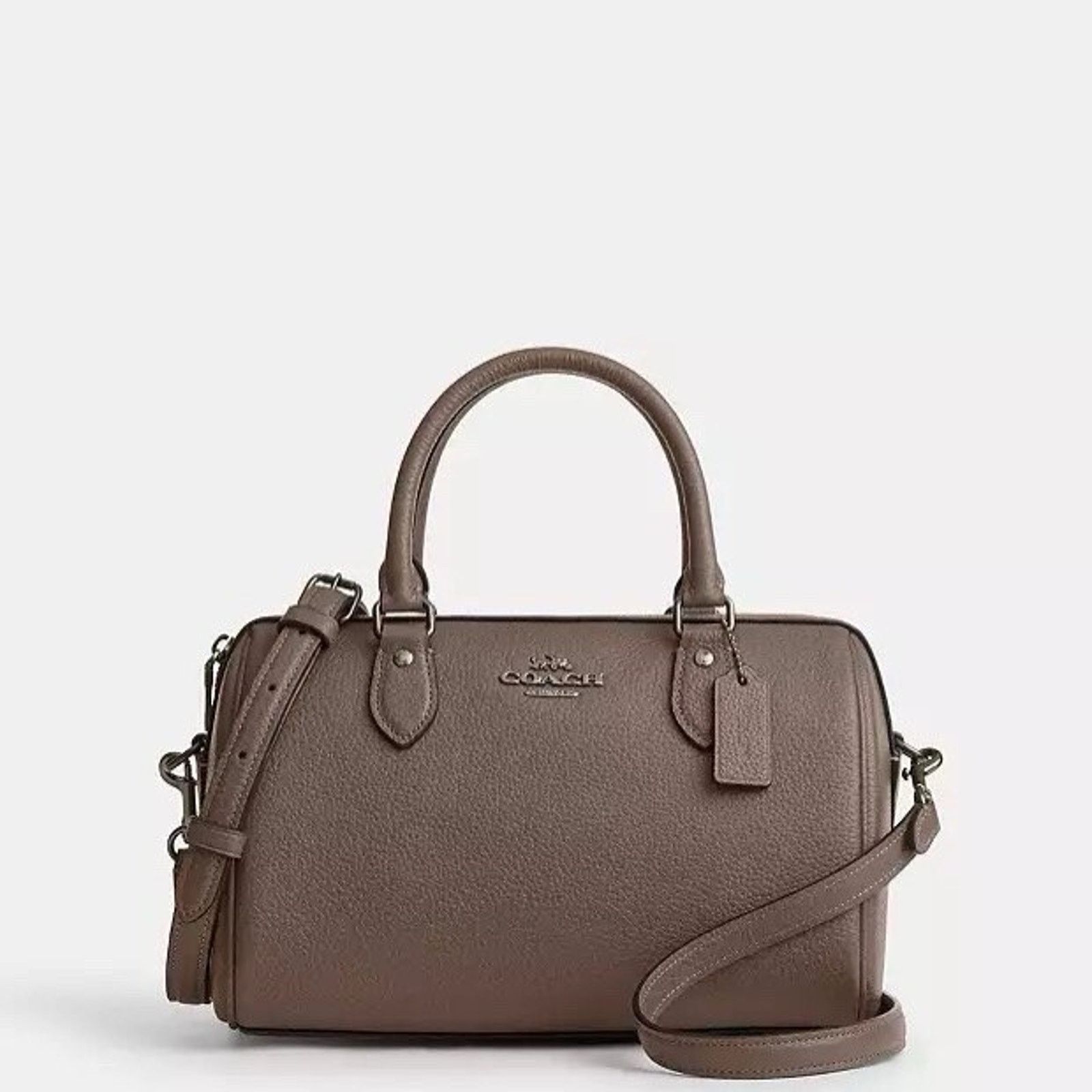 Coach NWT Coach Rowan Satchel CV962 Pebbled Leather Qb/Dark Stone Size ONE SIZE - 5 Thumbnail