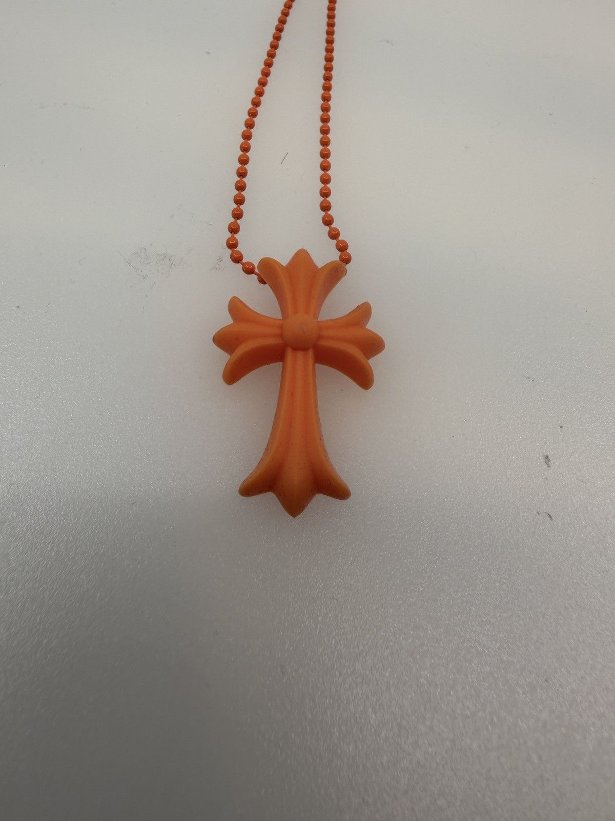 Chrome Hearts Chrome Hearts Silichrome Orange Cross Necklace Size ONE SIZE - 1 Thumbnail