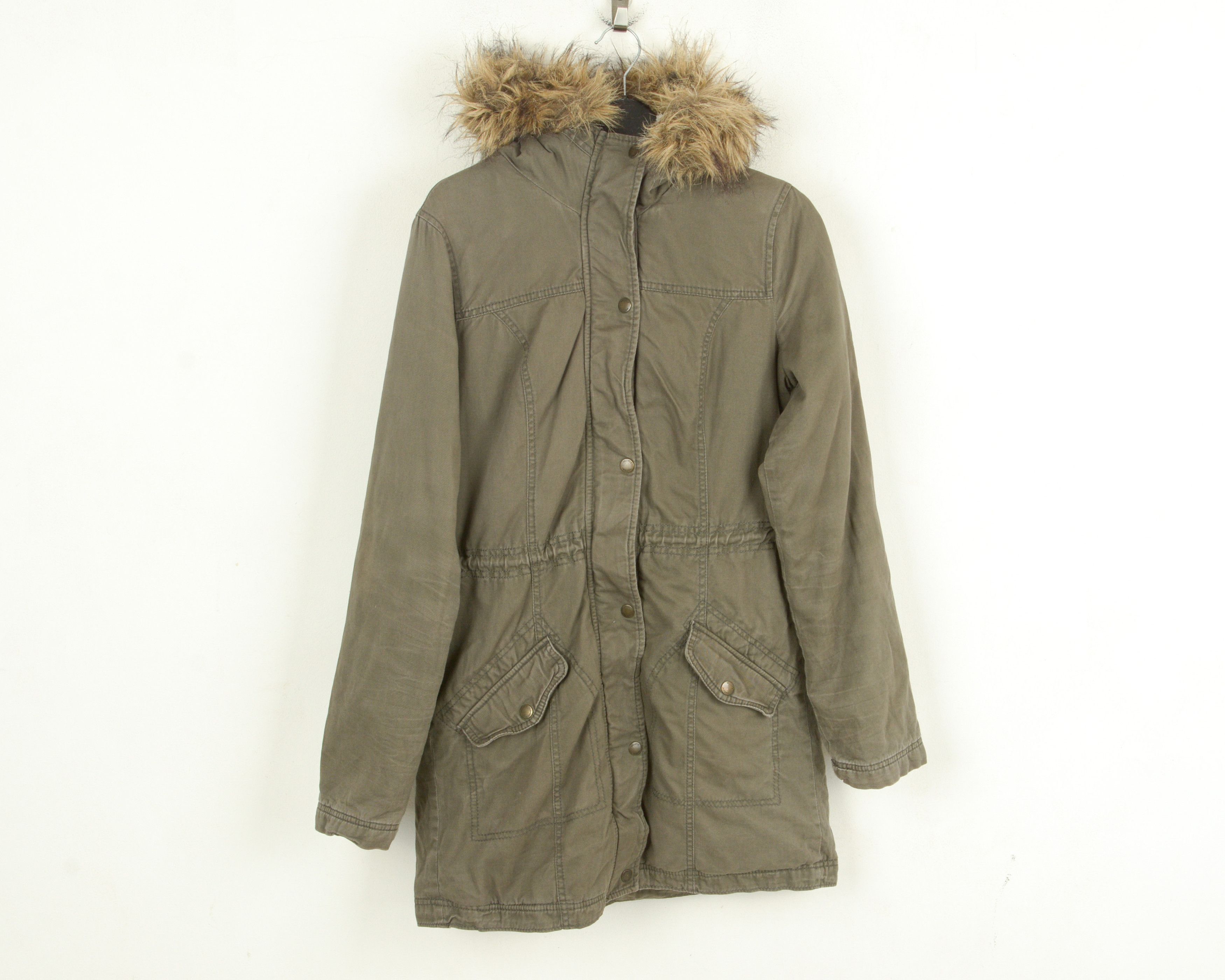 Hollister Women's M Grey Jacket Coat Overcoat Hooded Parka Cotton Size M / US 6-8 / IT 42-44 - 1 Thumbnail