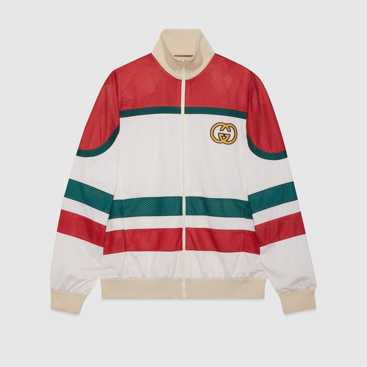 Gucci o1s1wg110225 Mesh Fabric Zip Jacket in Multicolor Size US M / EU 48-50 / 2 - 1 Thumbnail
