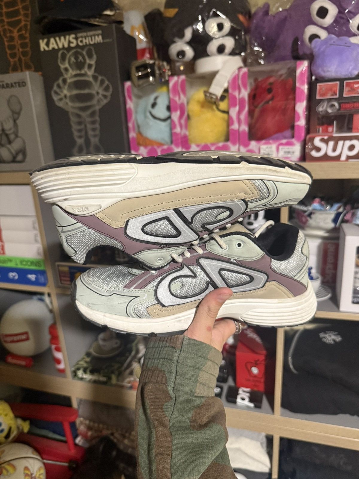 Dior Dior B30 Grey/Burgundy Sneakers Size US 8 / EU 41 - 4 Thumbnail