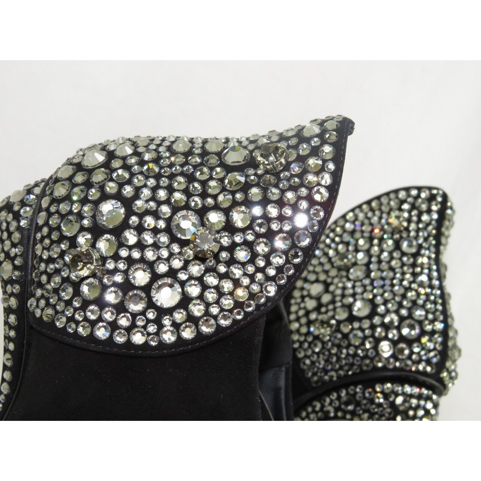 Giuseppe Zanotti LOPEZ FRIDA 120 BLACK SUEDE CRYSTALS ZIP BOOTIE PUMPS 40 Size US 10 / IT 40 - 8 Thumbnail