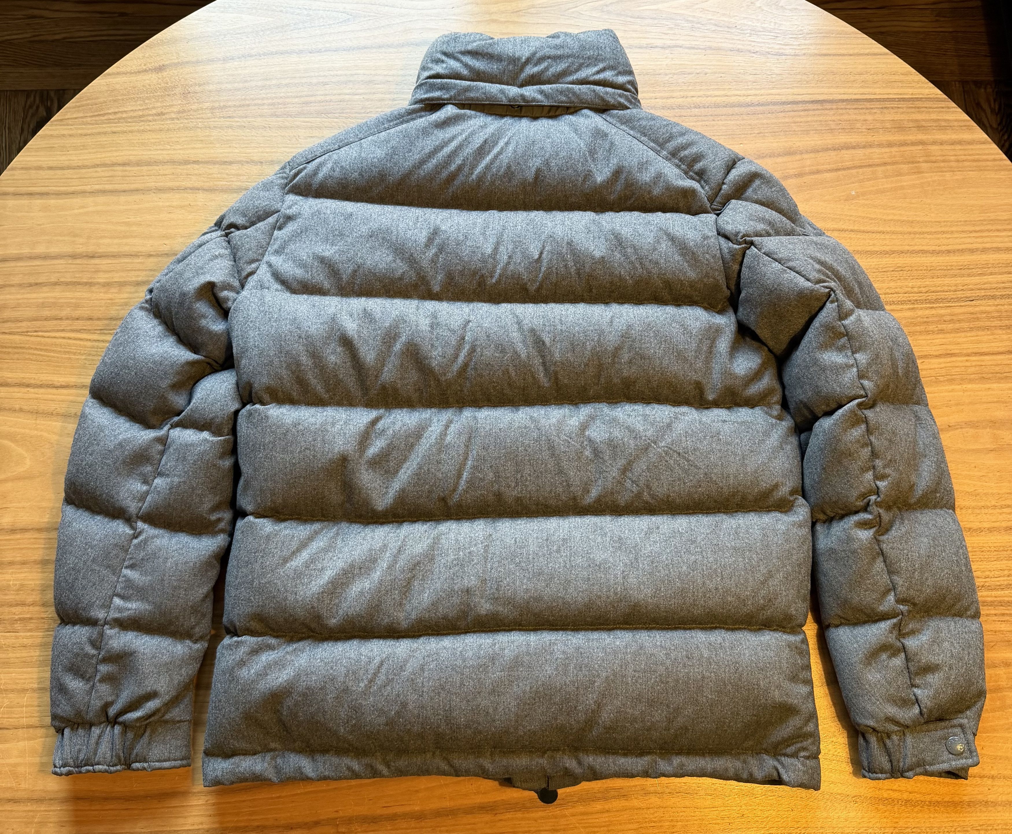 Moncler Montgenevre Gray Wool Flannel Hooded Puffer Jacket Size US XL / EU 56 / 4 - 12 Thumbnail