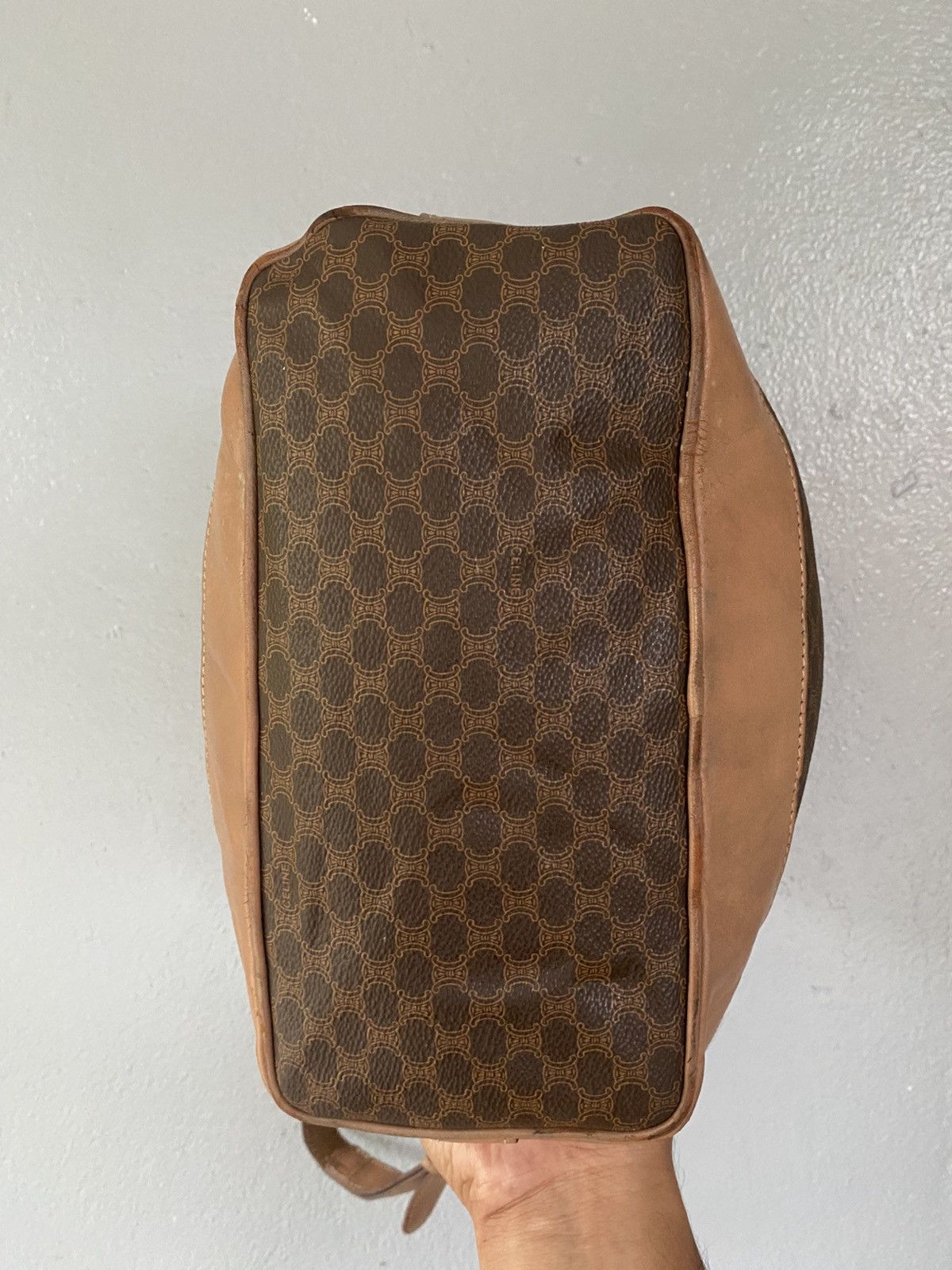 Celine × Vintage CELINE Macadam Blason Drawstring Bucket Shoulder bag brown. Size ONE SIZE - 6 Thumbnail