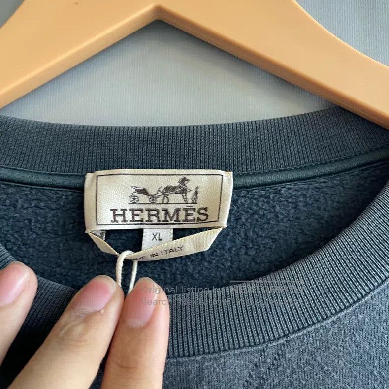 Hermes Hermes Gray Leather Horsehead Hoodie Size XL / US 12-14 / IT 48-50 - 3 Thumbnail