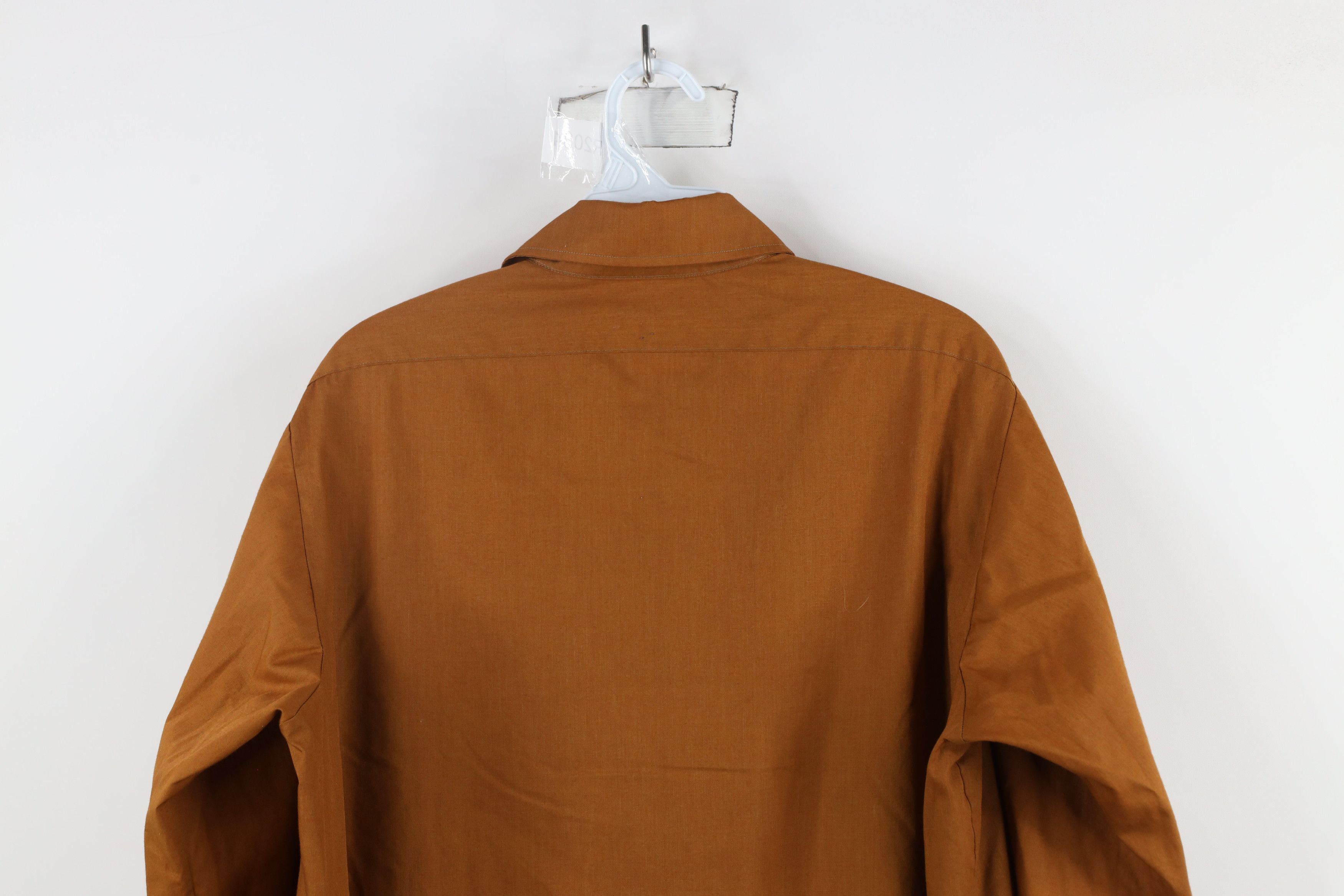 Vintage Vintage 70s Streetwear Collared Button Shirt Burnt Orange Size US M / EU 48-50 / 2 - 10 Thumbnail