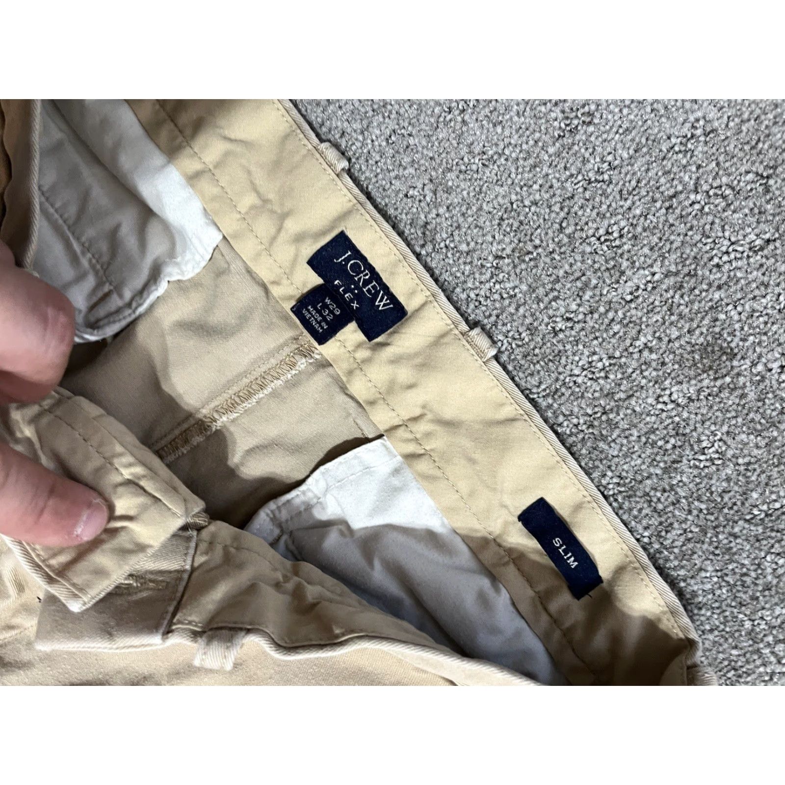 J.Crew J.Crew Men's Flex Slim Fit Chino Pants 29x31 Khaki Beige Size US 29 - 5 Thumbnail