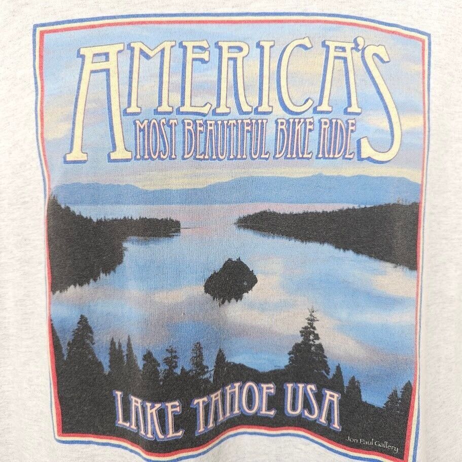Other Lake Tahoe Bikeway T Shirt Mens Size Large Gray 2009 Bike Size US L / EU 52-54 / 3 - 2 Thumbnail
