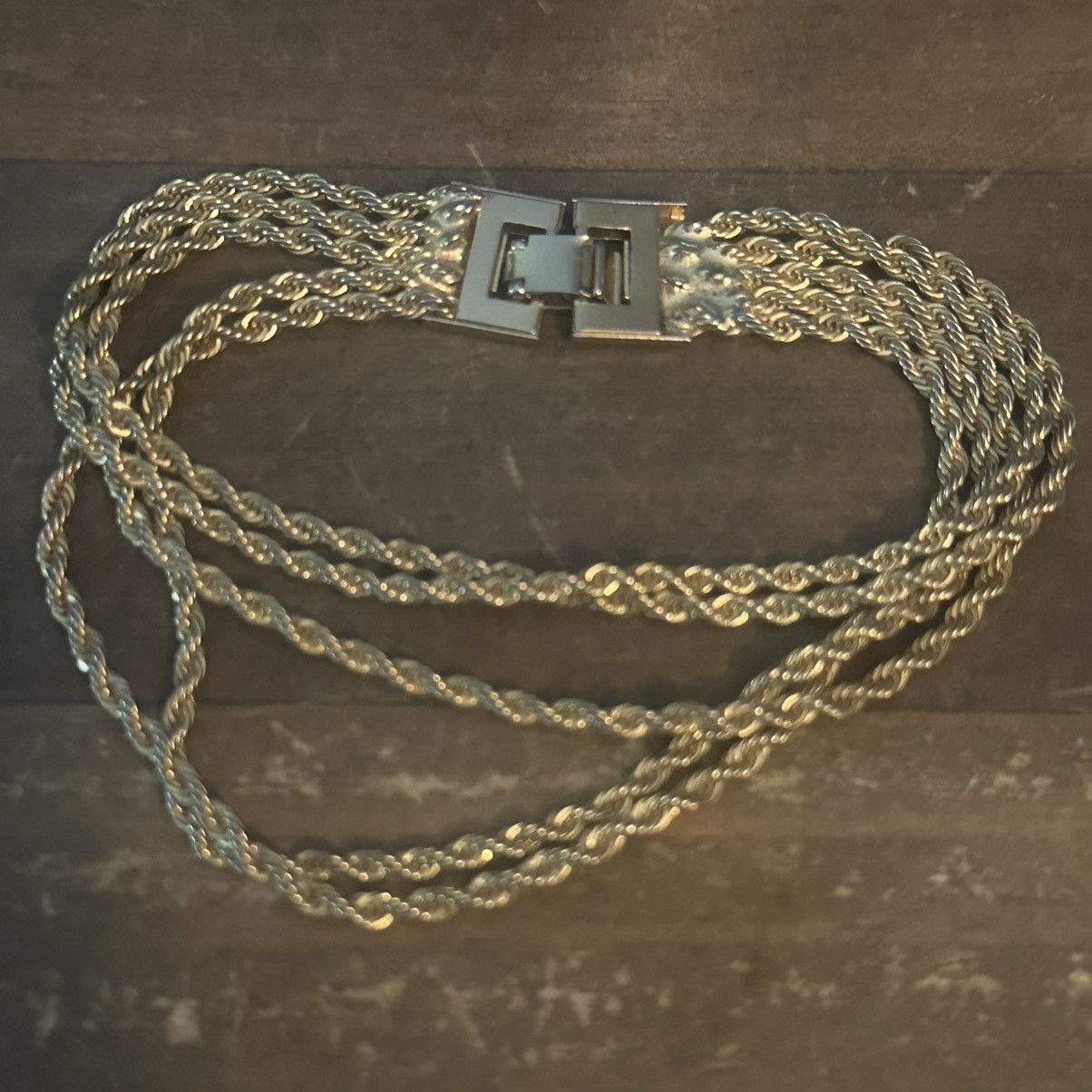 Vintage Vintage gold tone multi strand rope chain bracelet Size ONE SIZE - 6 Thumbnail