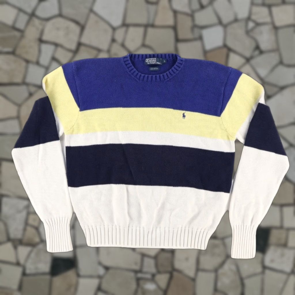 Polo Ralph Lauren Polo Ralph Lauren Knit Crewneck Colorblock Long Sleeve Sweater Men's L Size US L / EU 52-54 / 3 - 1 Thumbnail