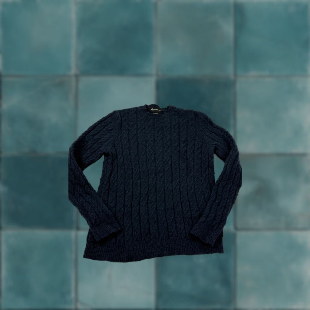 Eddie Bauer Eddie Bauer Sweater Mens M Blue 100% Lambswool Cable Crewneck Pullover Pullover - Cable Knit Knit Wool Casual Fall Winter Mens Size US M / EU 48-50 / 2 - 1 Thumbnail