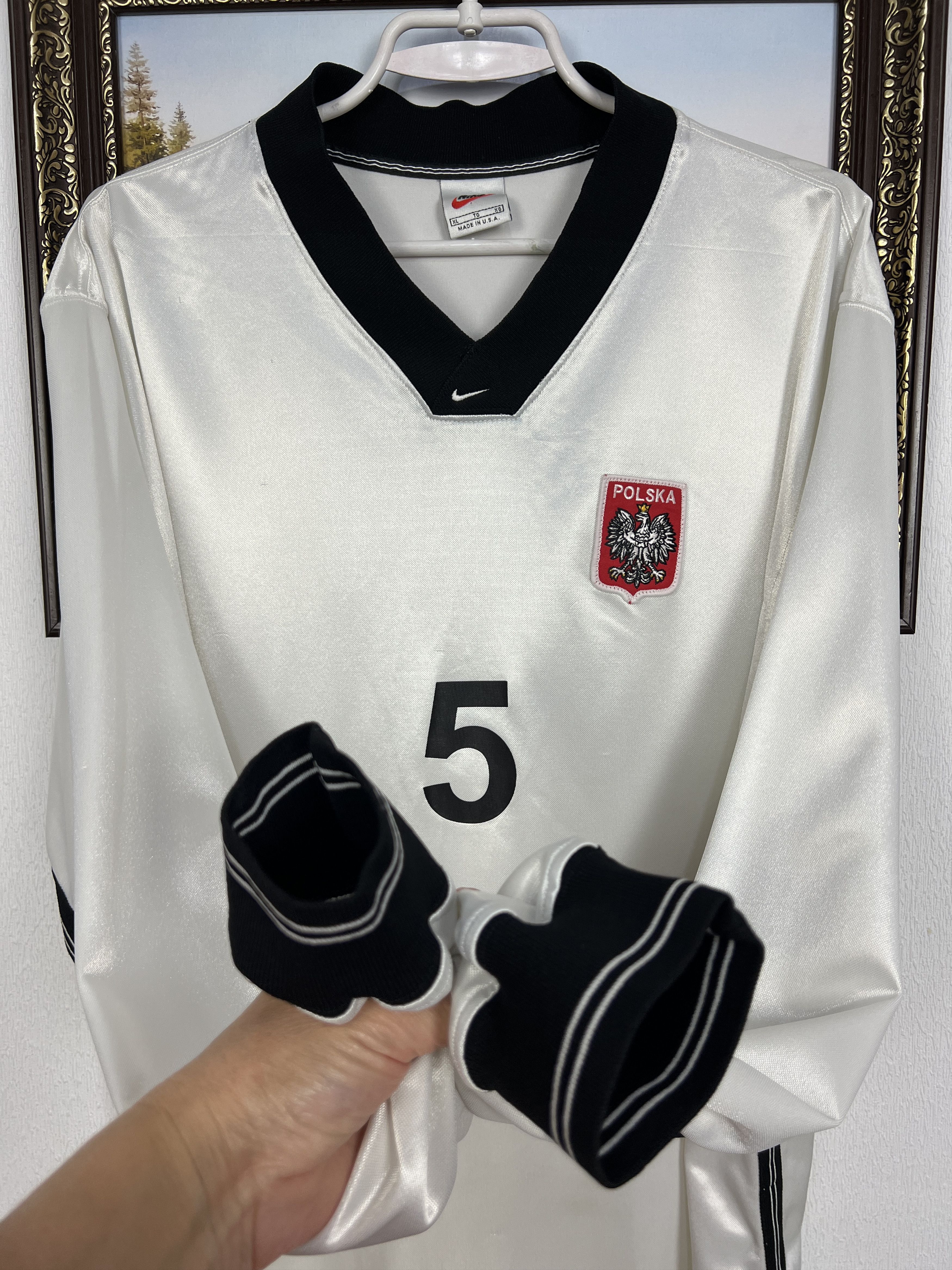 Nike Vintage 90's Nike Poland 1998 Train Player Issue Shirt #5 Size US XL / EU 56 / 4 - 6 Thumbnail