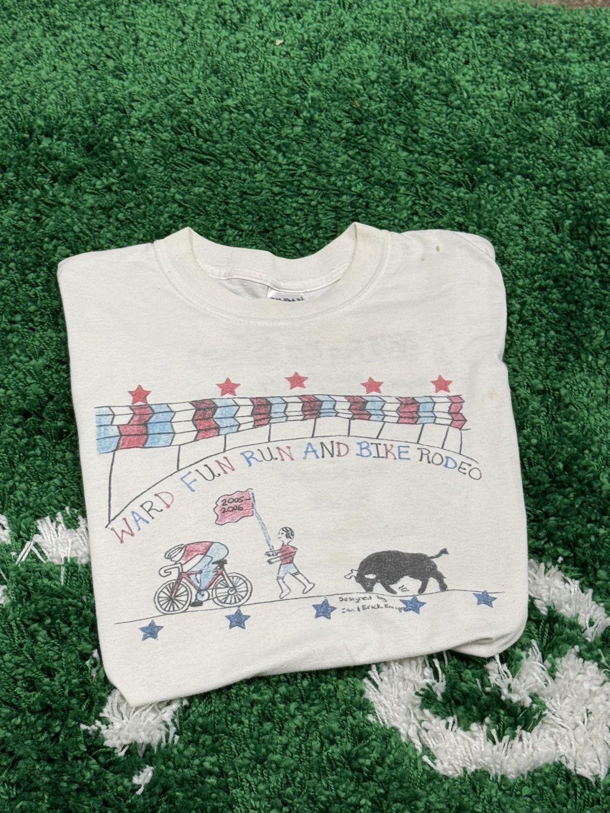 Gildan × Vintage Vintage Gildan Heavyweight Cowboy Rodeo Tee White Size US M / EU 48-50 / 2 - 2 Thumbnail