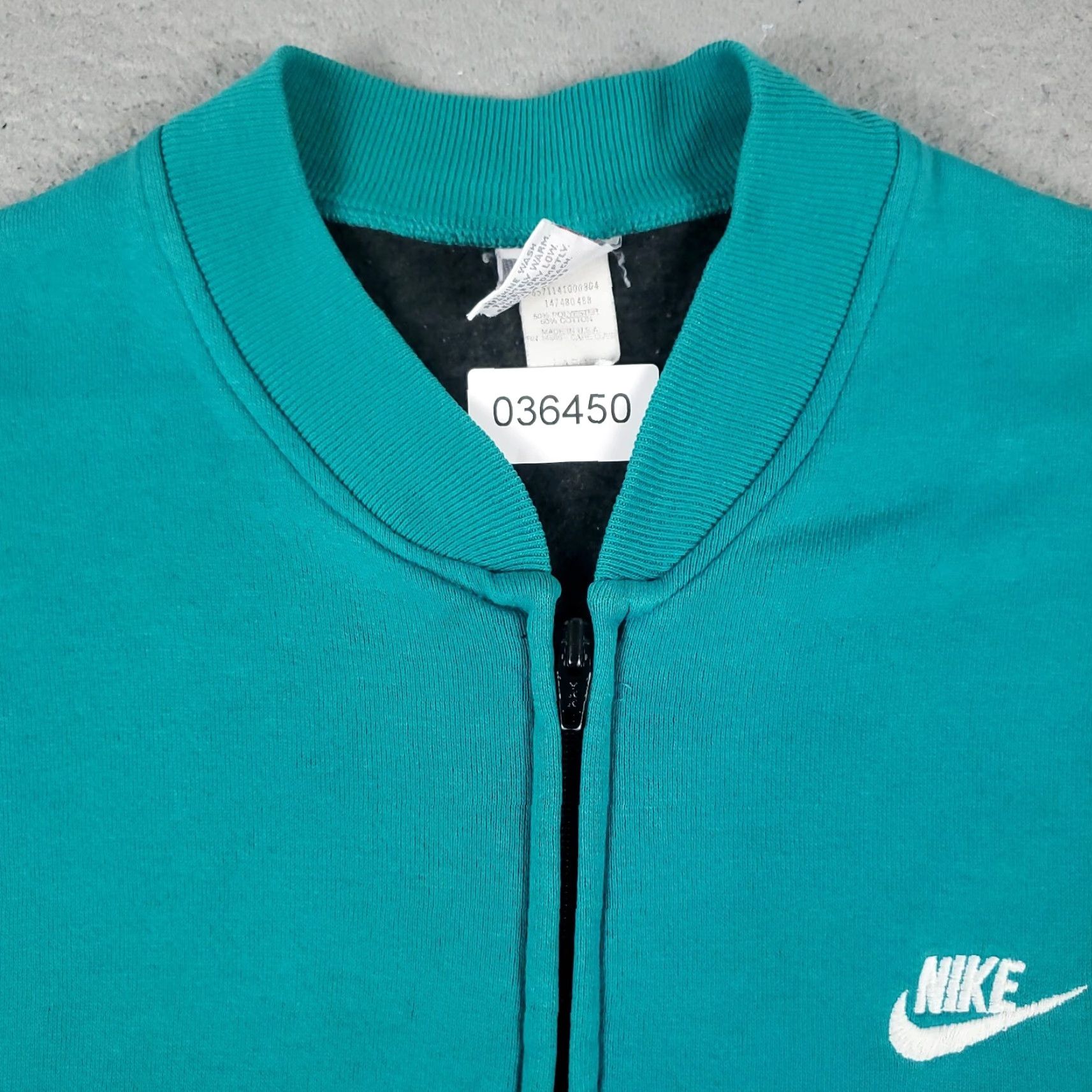 Nike VINTAGE Nike Jacket Mens Large Gray Teal 80s 90s Swoosh Full Zip Track Sweater Size US L / EU 52-54 / 3 - 3 Thumbnail