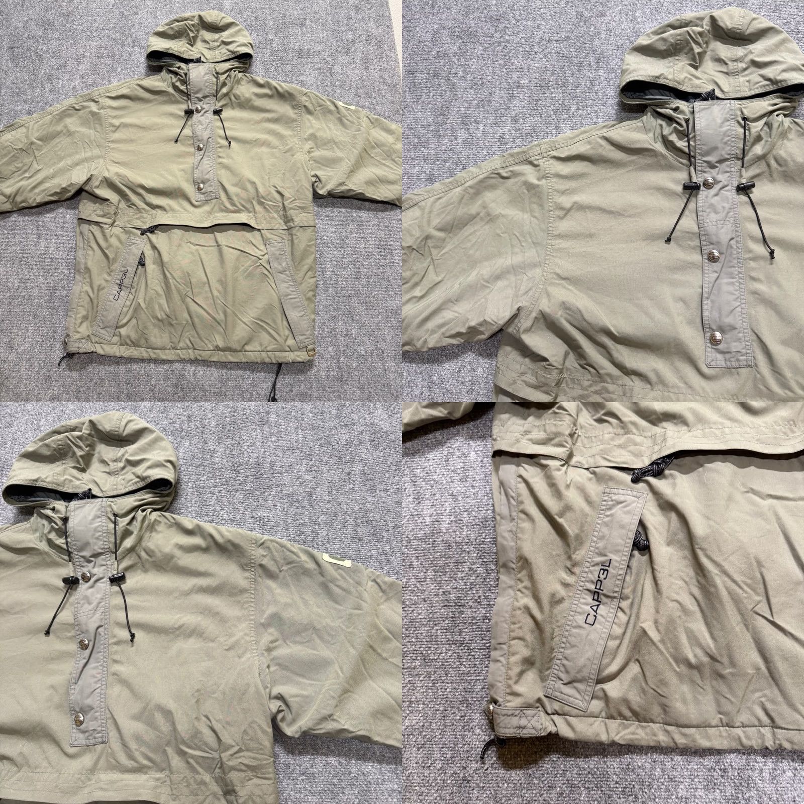 The Unbranded Brand Capp3l Anorak Jacket Men's L Gray Windbreaker 100% Polyester Windproof 1/4 Button Up Size US L / EU 52-54 / 3 - 8 Thumbnail