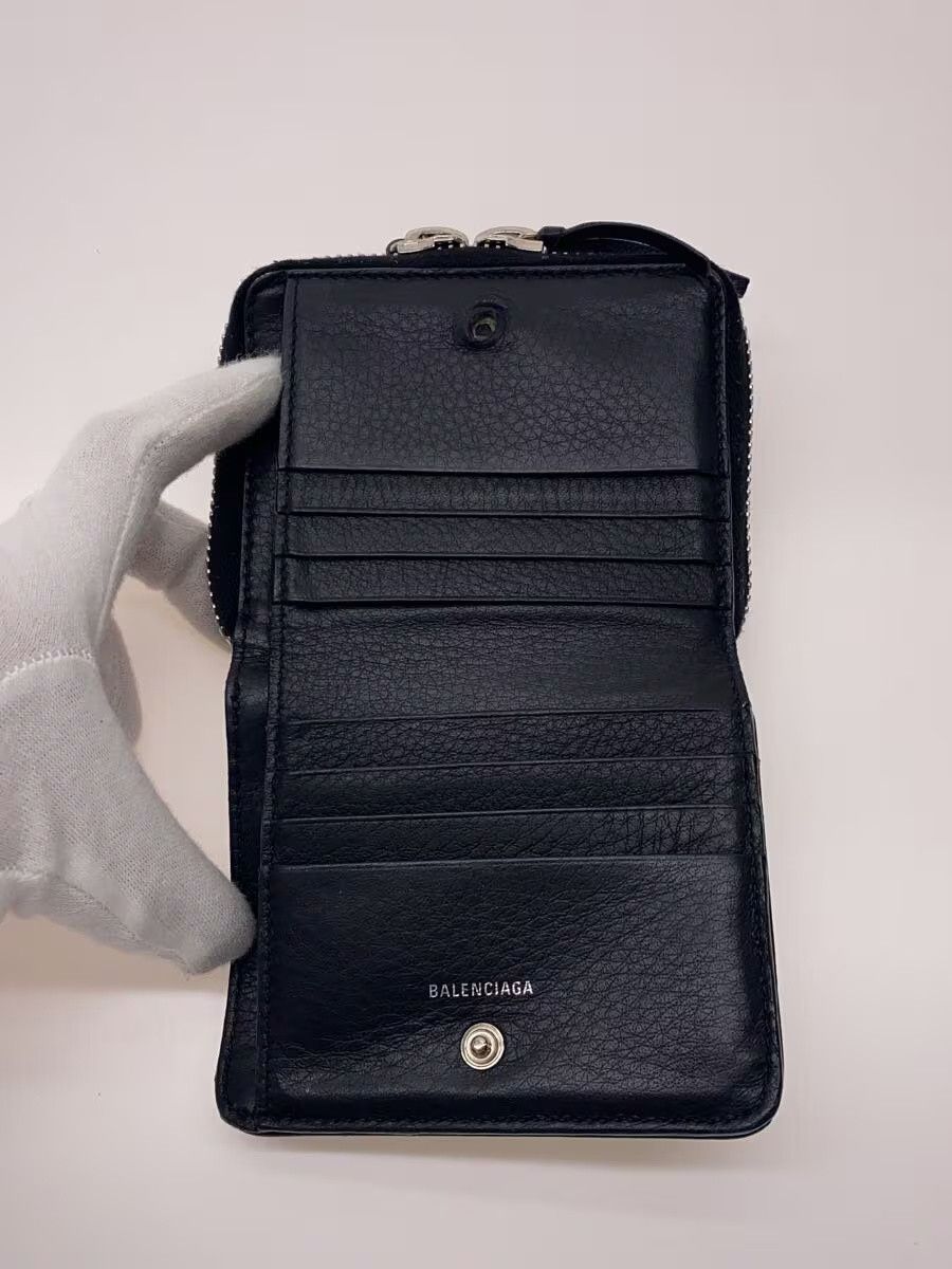 Balenciaga Balenciaga Leather Bi-Fold Wallet Black Size ONE SIZE - 4 Thumbnail