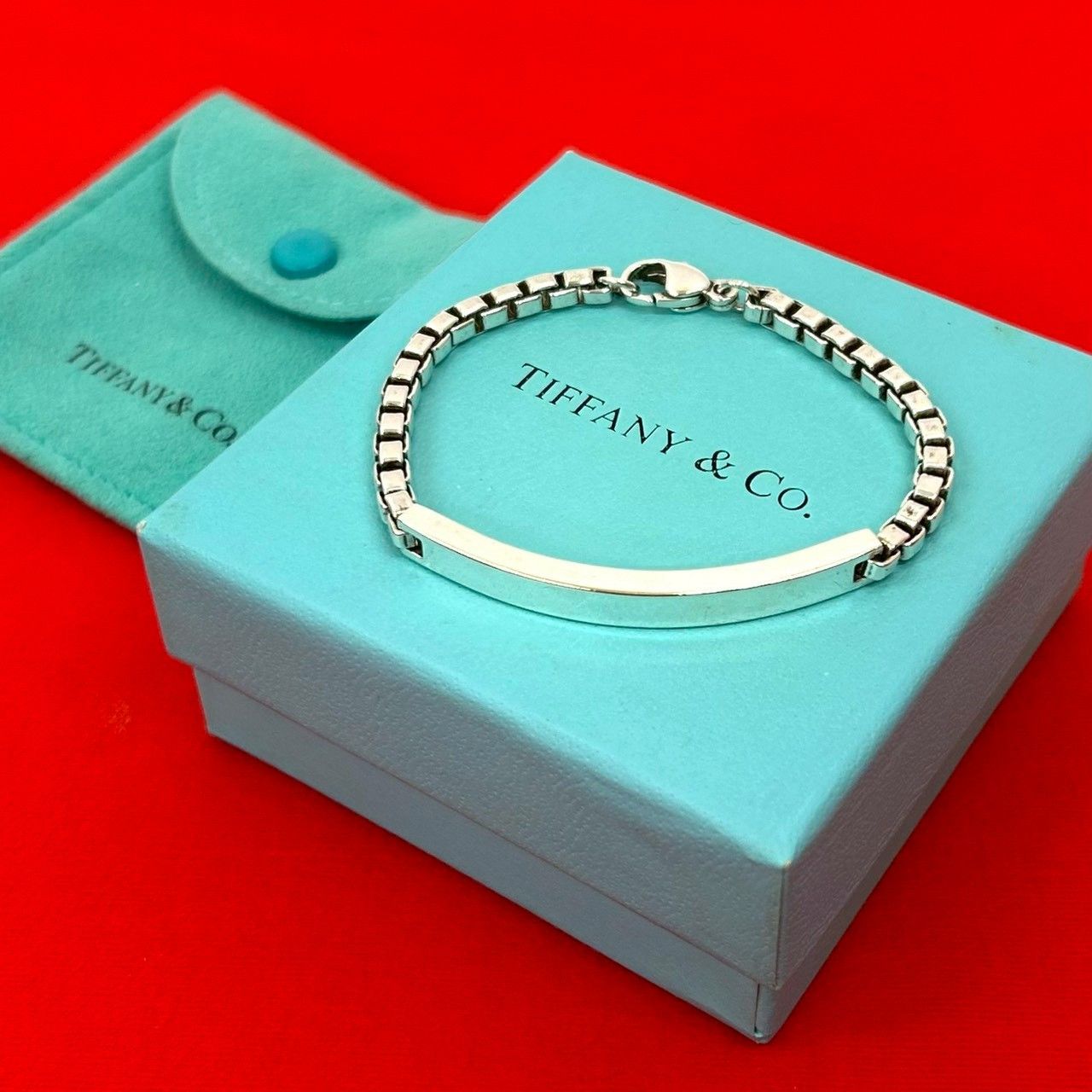 Tiffany & Co. Tiffany&Co. Venetian Link ID Silver 925 Bracelet Precious Metal Bracelet DUTY FREE for USA