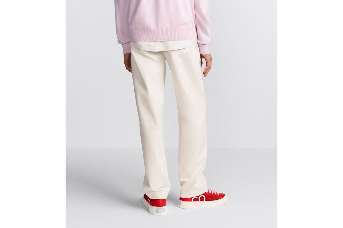 Dior o1bcso1str0226 CD Heart Embroidered Pants in White Size US 32 / EU 48 - 6 Thumbnail