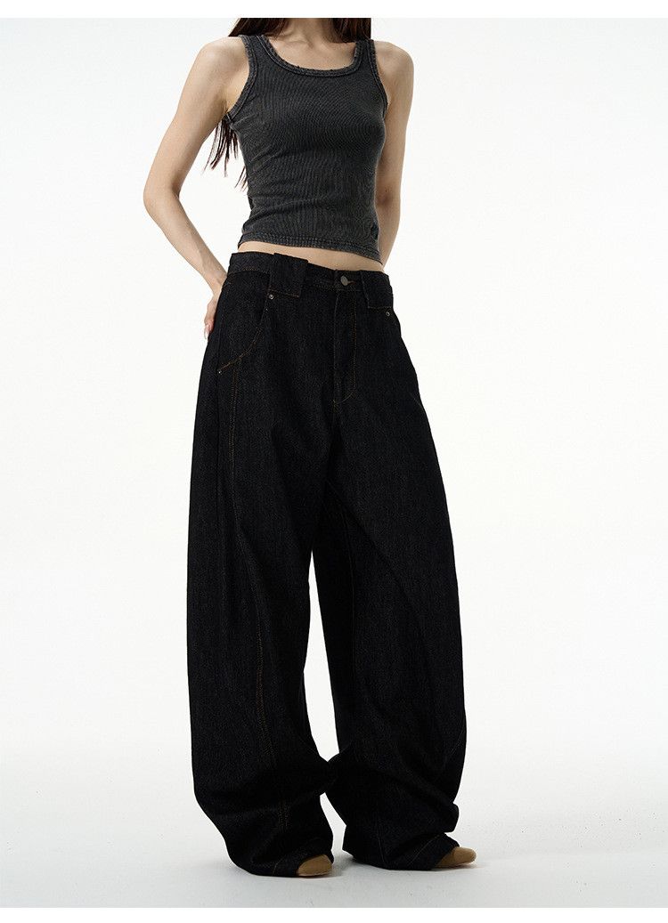 Japanese Brand American retro wide-leg loose curved jeans for men Size US 32 / EU 48 - 4 Thumbnail