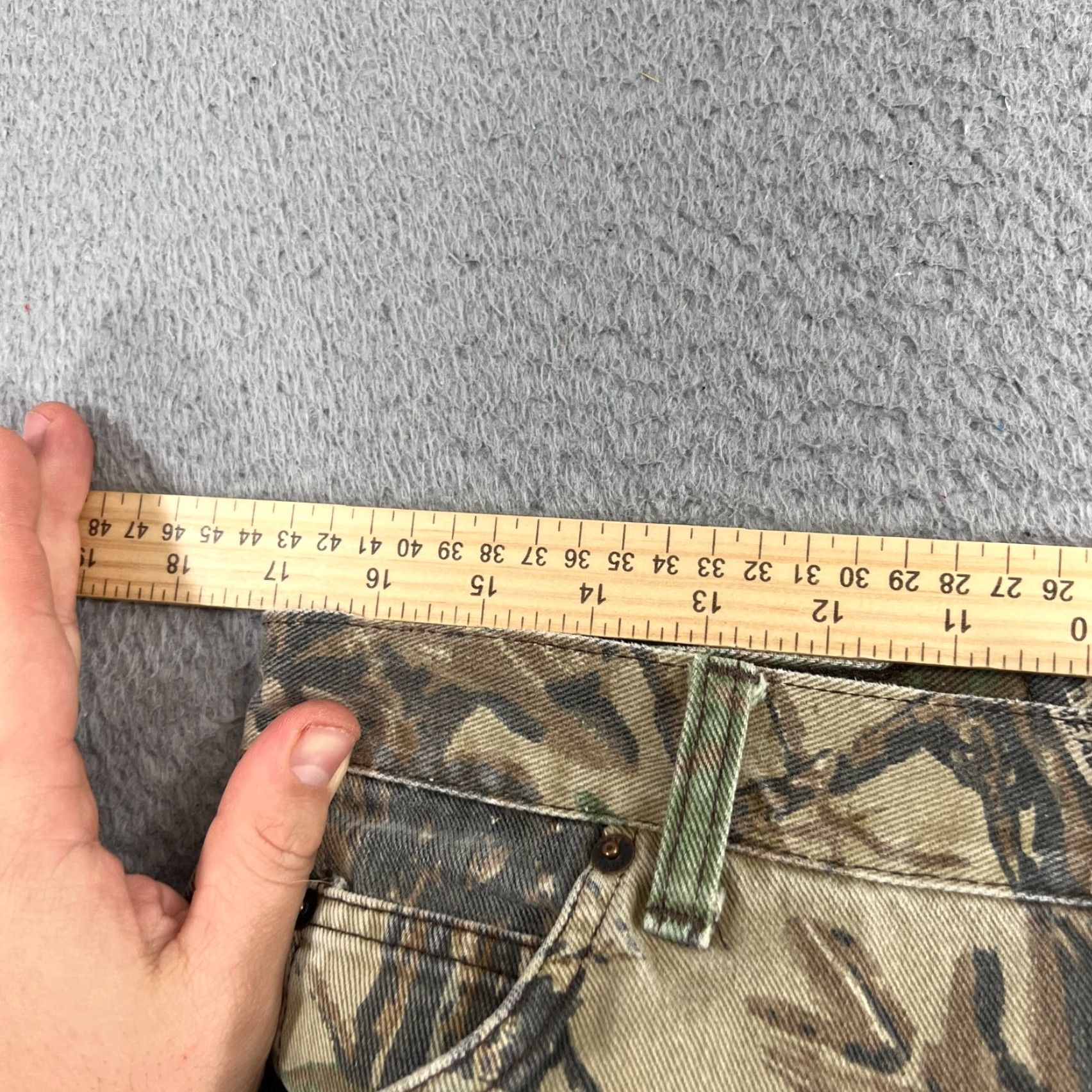 Realtree VINTAGE Duxbak Jeans Mens 34 Denim Jeans Camouflage 90s Grunge Pockets 5-Pocket Belt Loops Brown Size US 34 / EU 50 - 7 Thumbnail