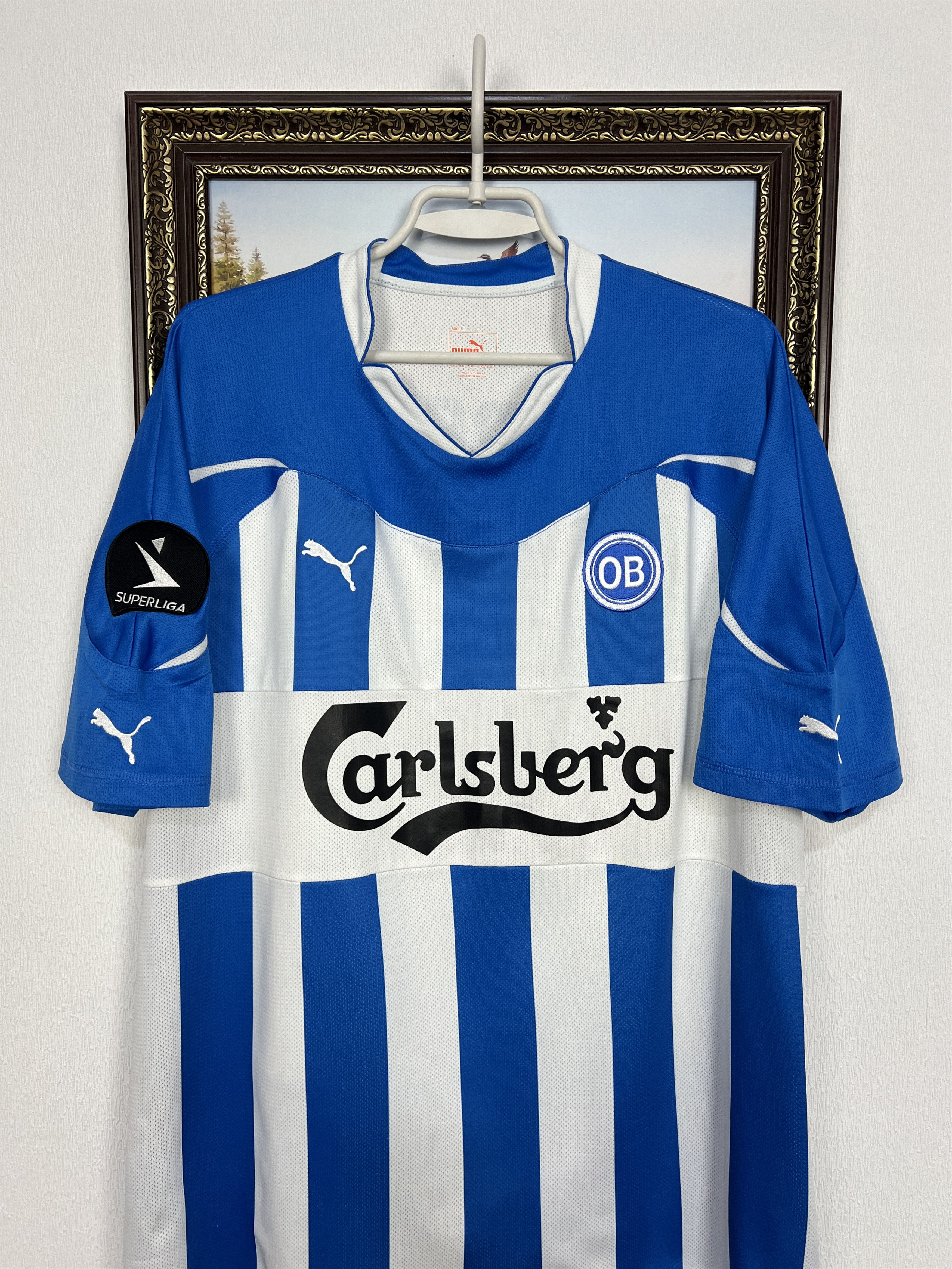 Puma Odense BK Home football shirt 2011 Soccer #7 Larsen Jersey Size US XXL / EU 58 / 5 - 6 Thumbnail