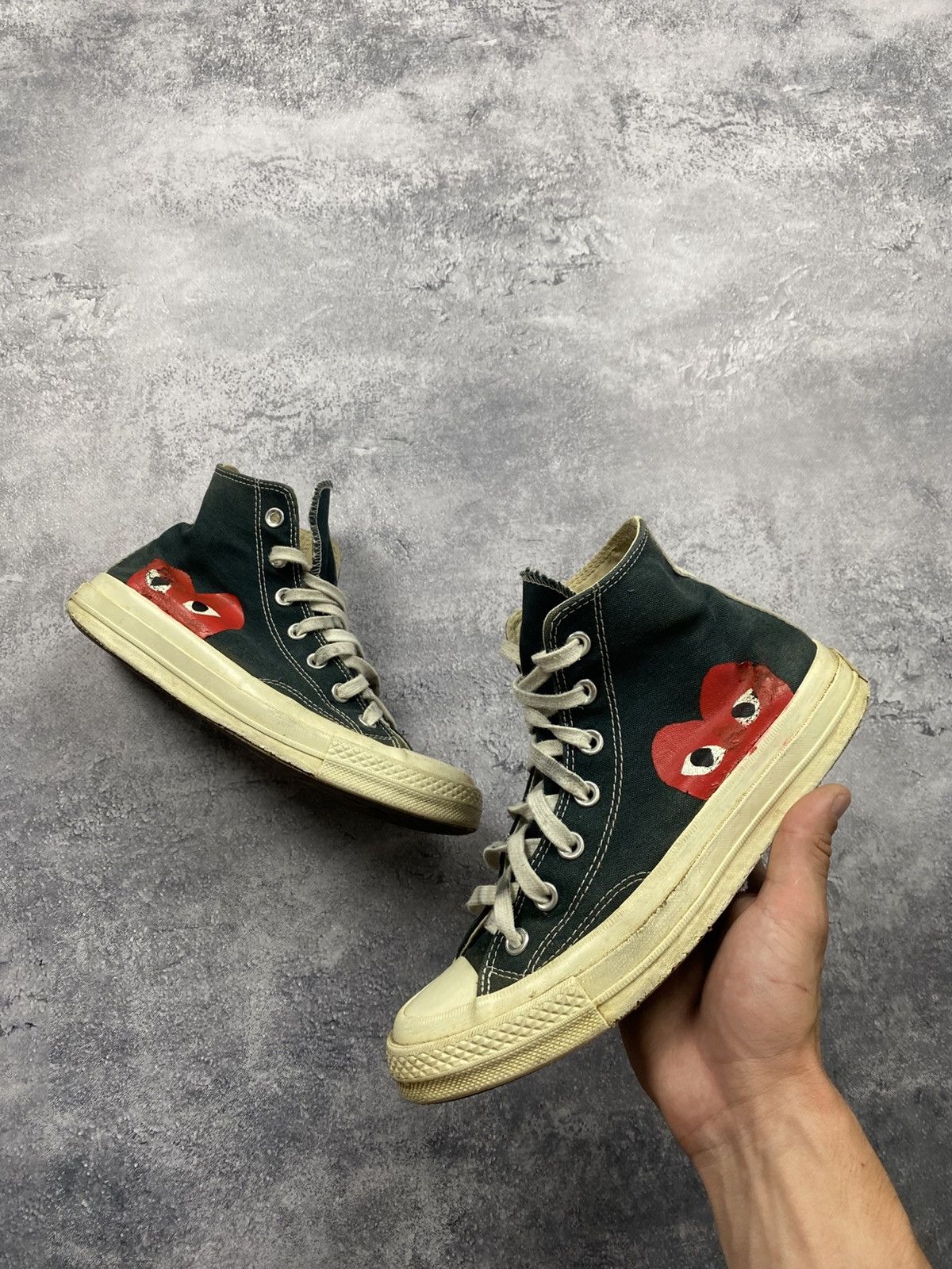 Comme des Garcons Comme Des Garçons Converse High Top Black Heart Sneakers Size US 6 / EU 39 - 2 Thumbnail