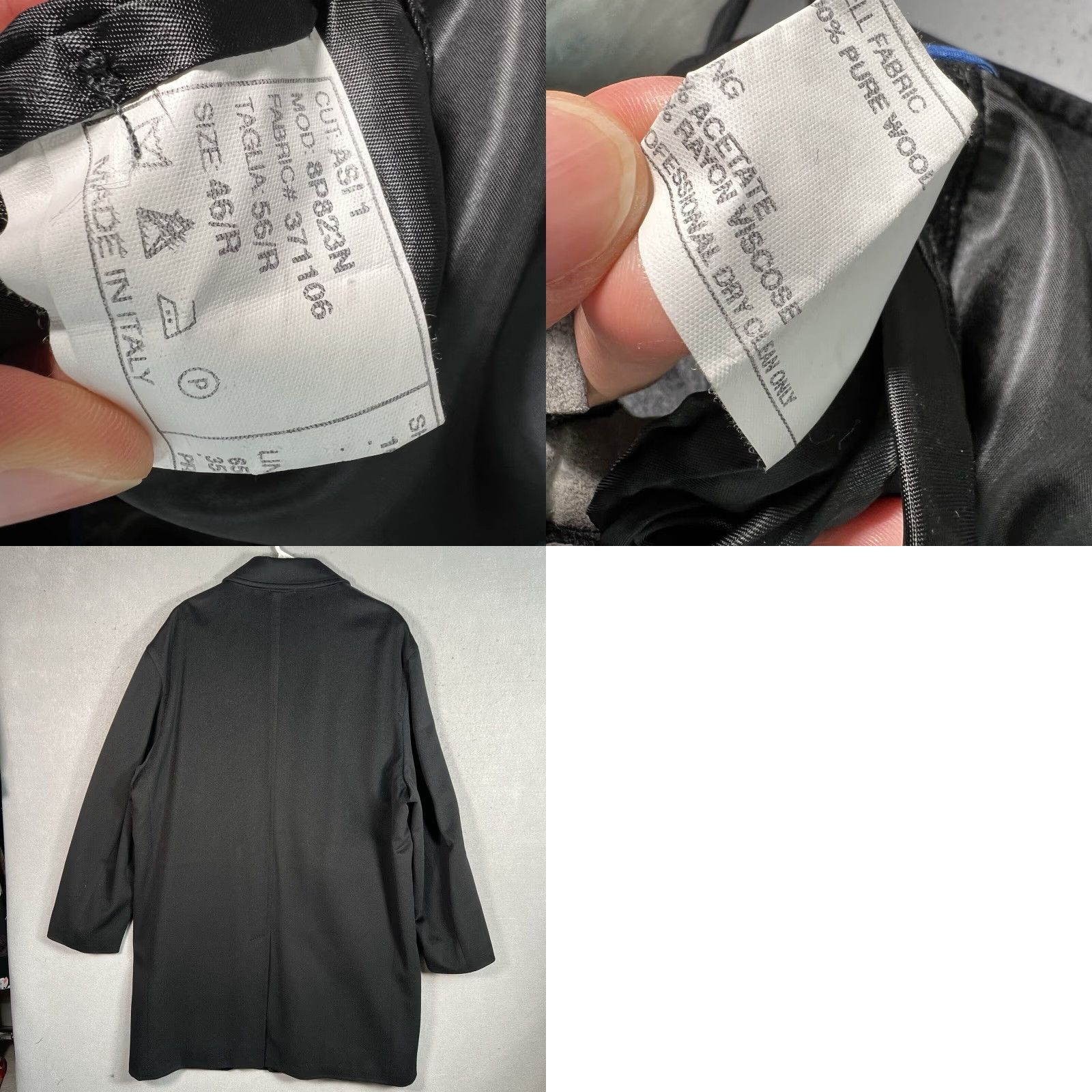 Loro Piana VINTAGE jacob siegel Loro Piana Storm System Rain & Wind Protection Wool Overcoat 46R Black Wool Coat Mens 46R Modern Italian Theme Size US S / EU 44-46 / 1 - 9 Thumbnail