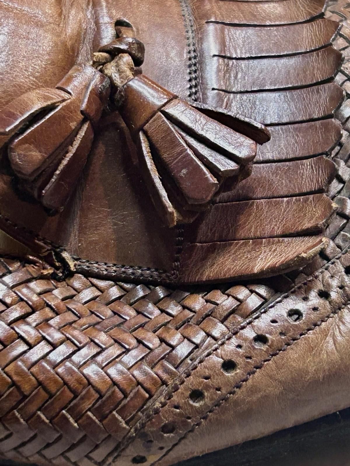 Mezlan Mezlan Men’s 11.5M Woven Leather Tassel Loafers -Spain Size US 11.5 / EU 44-45 - 6 Thumbnail