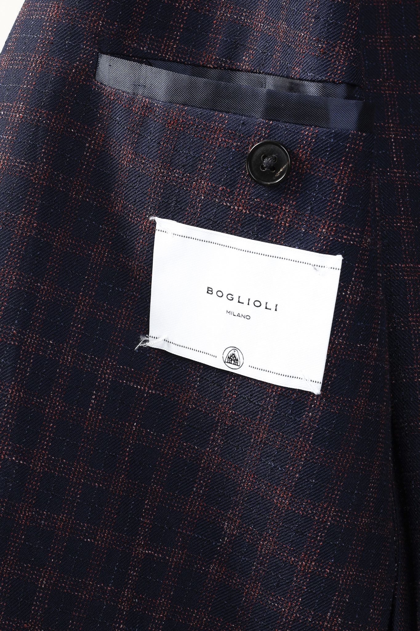 Boglioli Boglioli Navy Red Check Single-Breasted 3-Button Blazer Size 38R - 8 Thumbnail