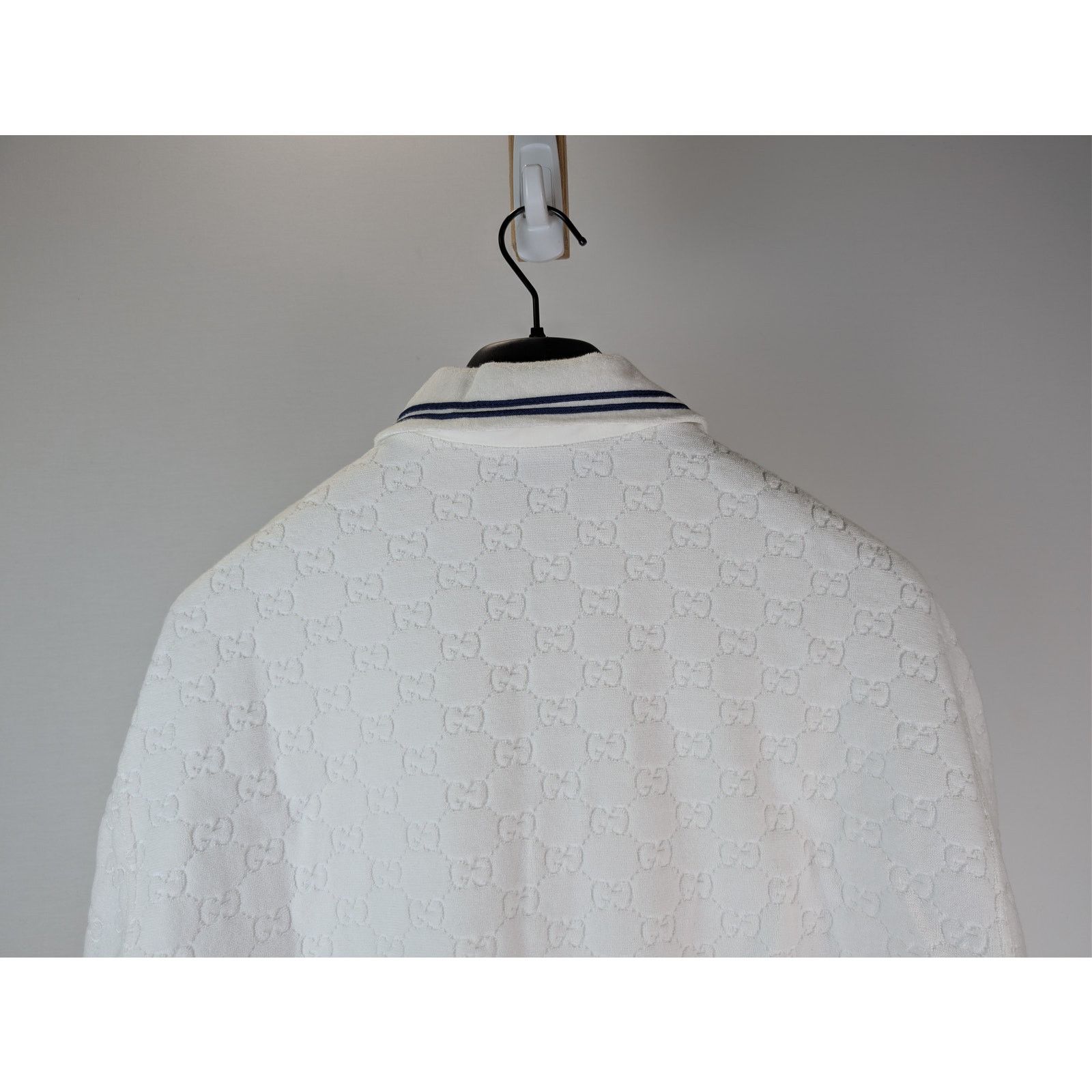 Gucci o1rshd1 Q:2 / GG Cotton Terry Cloth Polo Zip-Up Sweater Size US L / EU 52-54 / 3 - 13 Thumbnail