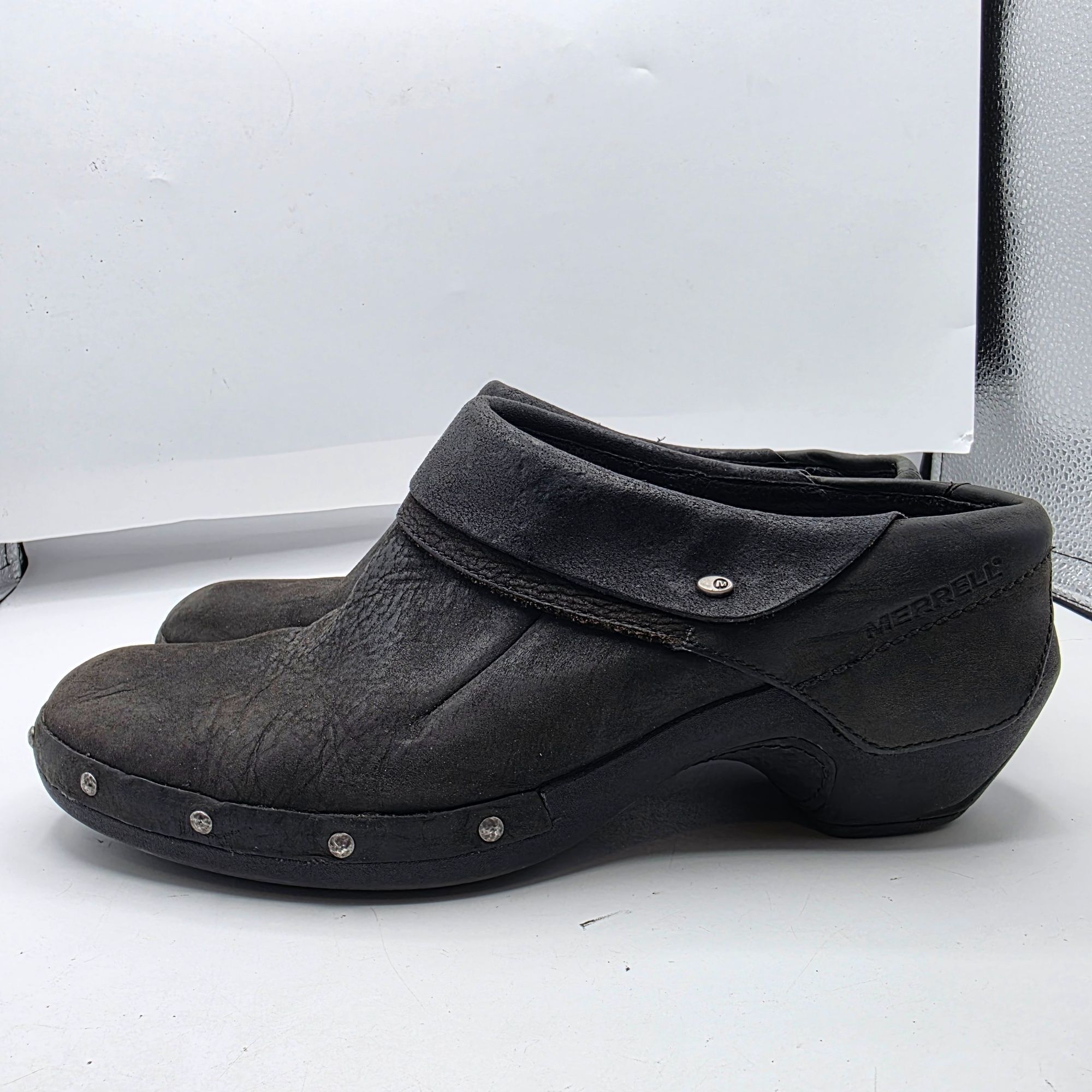 Merrell Merrell Black Leather Luxe Wrap Womens Size 9.5 Black Slip O Size US 9.5 / IT 39.5 - 13 Thumbnail