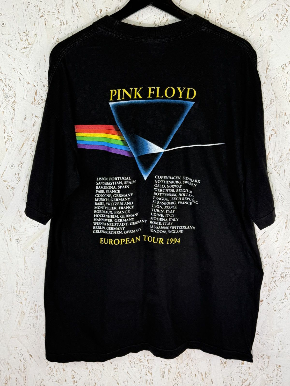 Band Tees 90s Pink Floyd 1994 European Tour T-Shirt Black XL Size US XL / EU 56 / 4 - 6 Thumbnail
