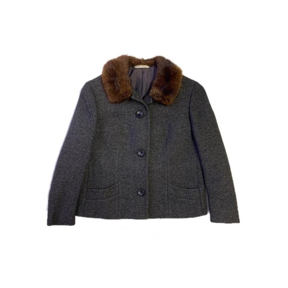 Vintage Vintage Grey 1970s Tweed Jacket Size S / US 4 / IT 40 - 1 Thumbnail