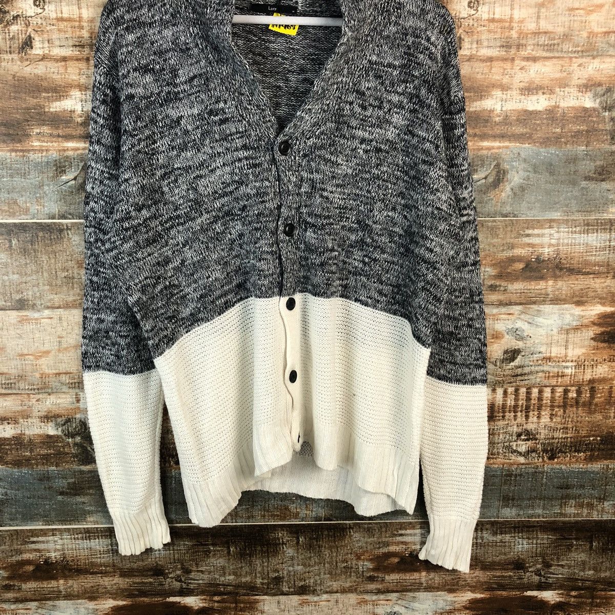 Japanese Brand Lucy Stripe Grey Cardigan Knitwear #A1968 Size US M / EU 48-50 / 2 - 3 Thumbnail
