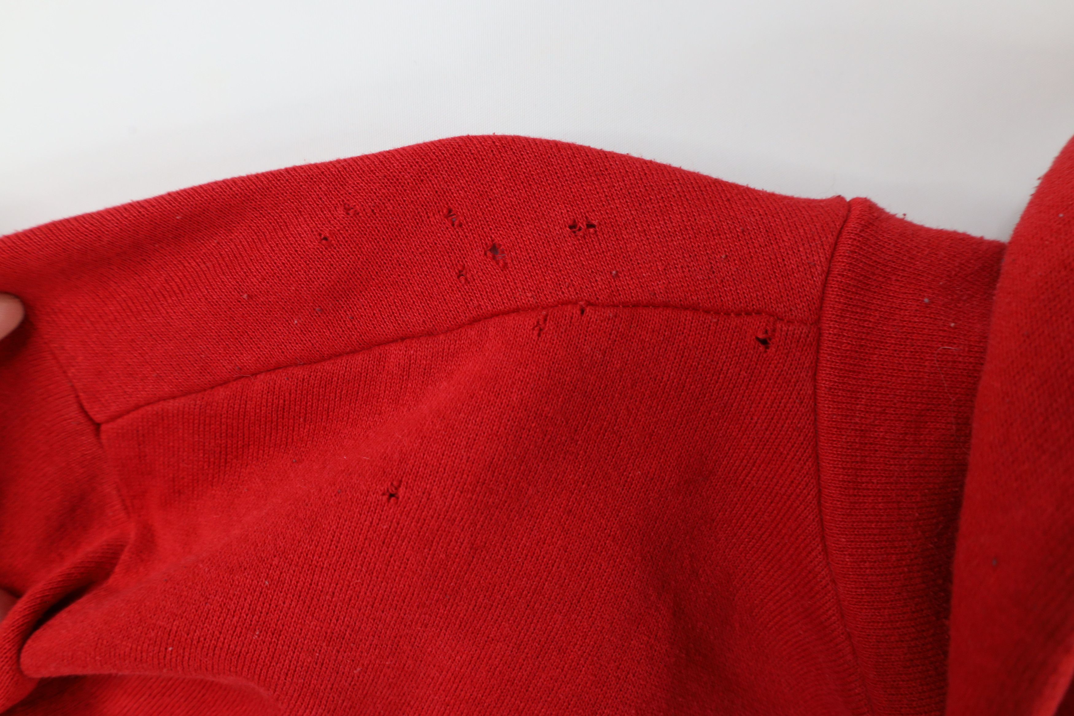 Vintage Vintage 90s Streetwear Blank Hoodie Sweatshirt Red USA Size US L / EU 52-54 / 3 - 4 Thumbnail