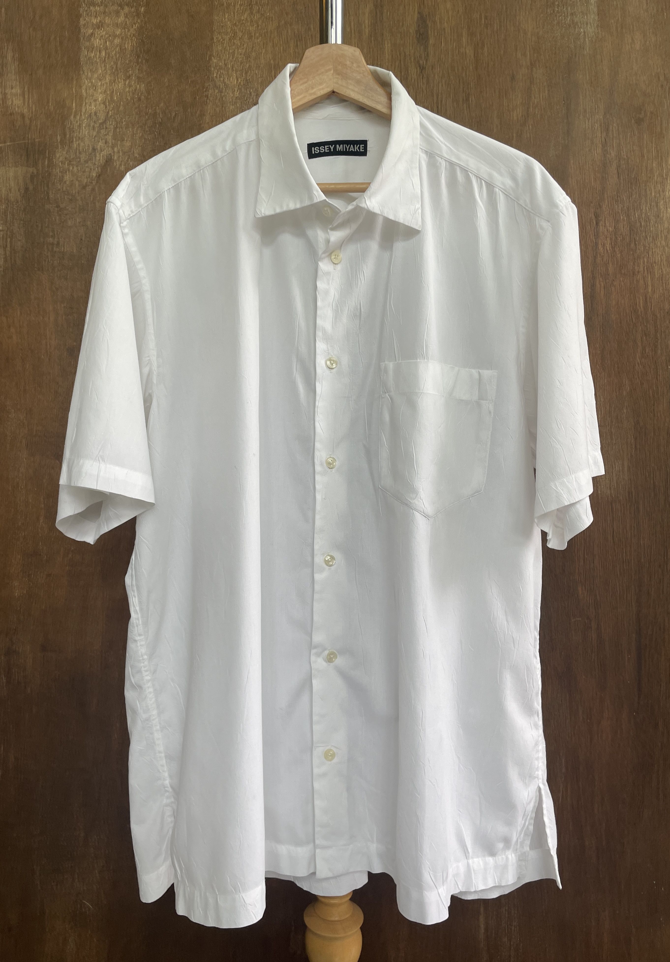 PLEATS PLEASE ISSEY  Collared Short Sleeve Cut tops PP51-JK005 Ivory 3