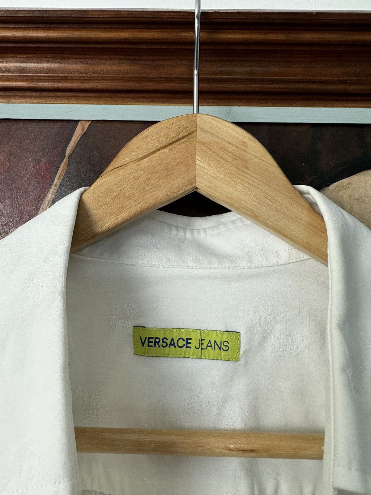 Versace Jeans Couture Versace Luxury Designer Button Up Monogram White Shirt Rare Size US S / EU 44-46 / 1 - 3 Thumbnail
