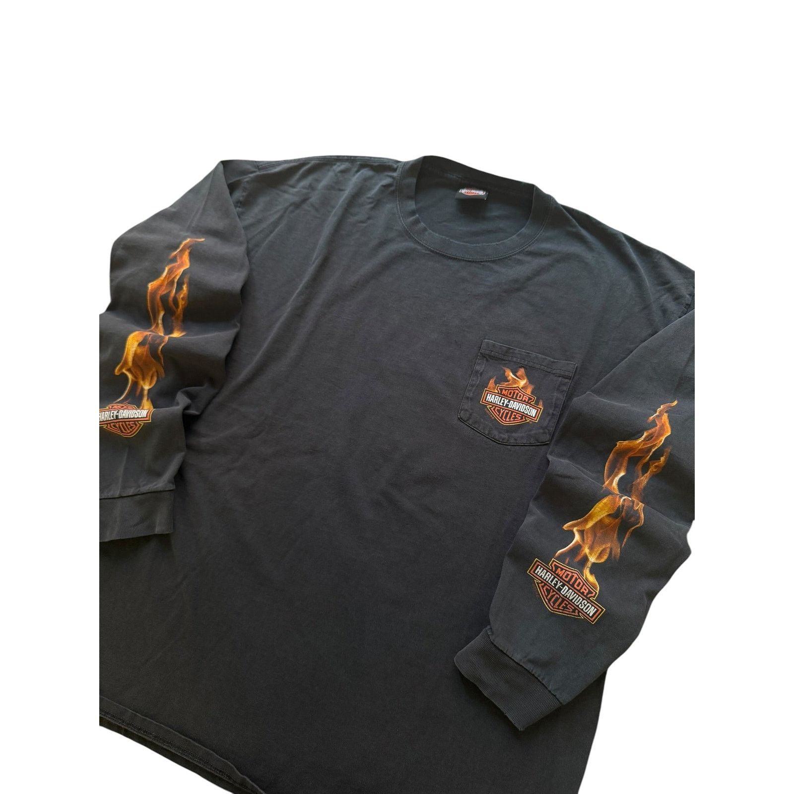 Harley Davidson Vintage Harley Davidson Pocket Flame Long Sleeve Size US XXL / EU 58 / 5 - 2 Thumbnail