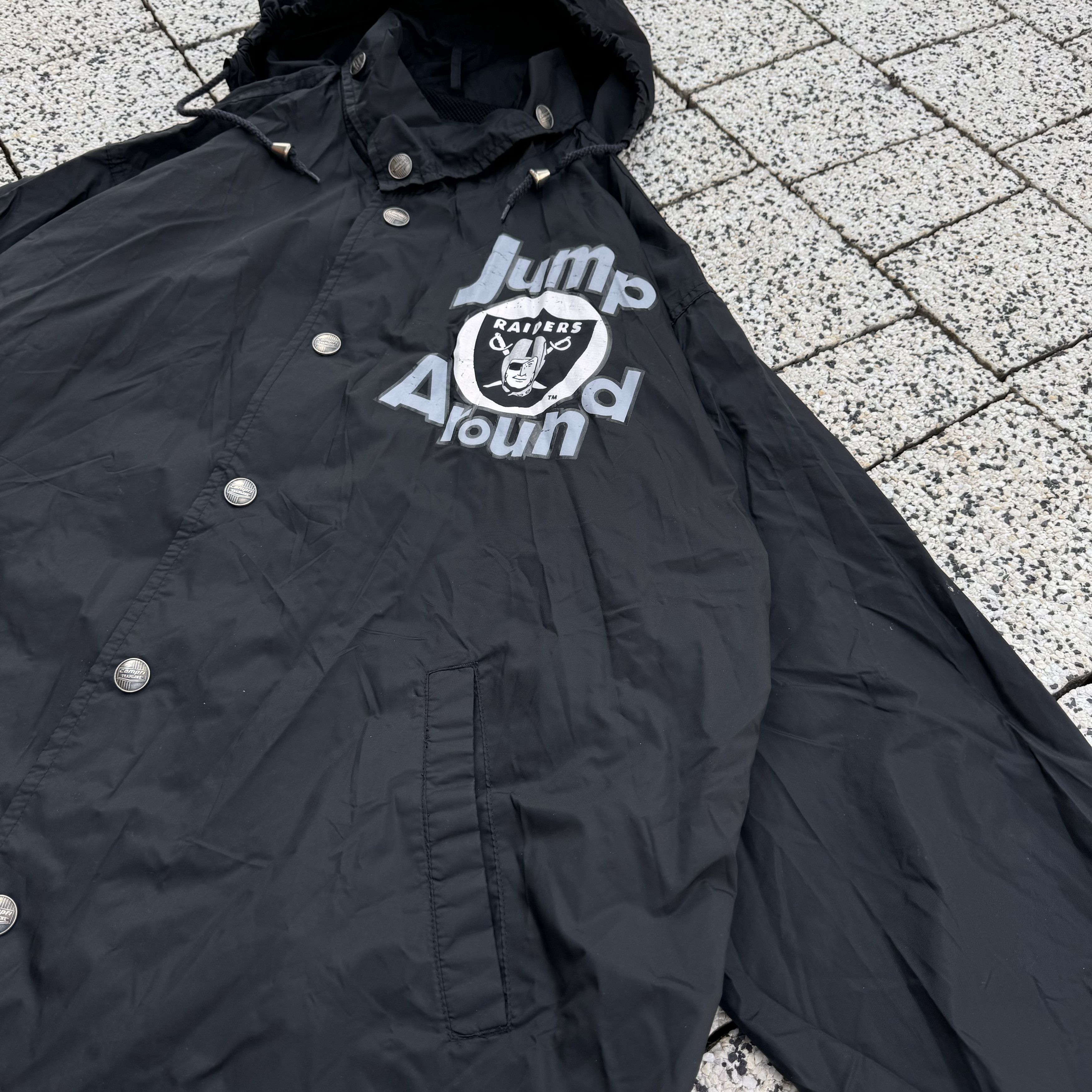 NFL × Vintage RARE RAIDERS NFL NYLON JUMP AROUND JACKET CAMPRI Size US M / EU 48-50 / 2 - 7 Thumbnail